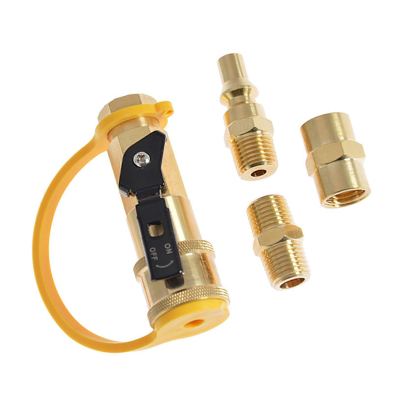 Propane Quick Connect Adapter with Shutoff Valves Barbecue Grill Connector Supplies Quick Adapter Or Disconnects Tool Multicolor