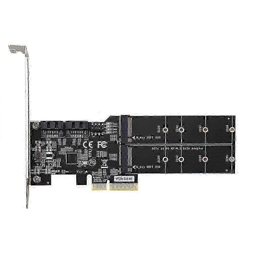 PCie 4x to for M.2 SATA SSD Adapter Card PCIE 3.0 X4 X1 with 2x for M.2 2x SATA