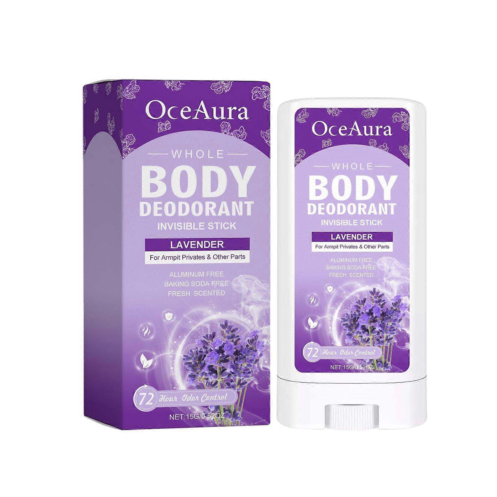 Oceaura Lavender Body Deodorizing Stick: Refreshing Body Fragrance, Antiperspirant, Deodorizing, And Eliminating Underarm Odor. Aromatic Deodorizing S