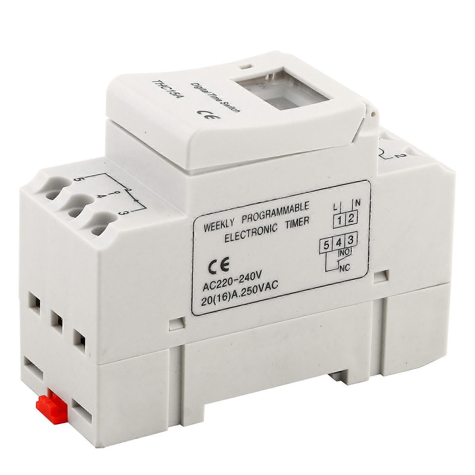 THC15A 220‑240VAC 20A DIN Rail Digital Programmable Timer Switch