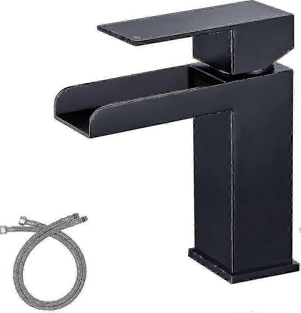 バスルームの滝蛇口黒の滝のバスルームシンクの蛇口単一の穴のシングル