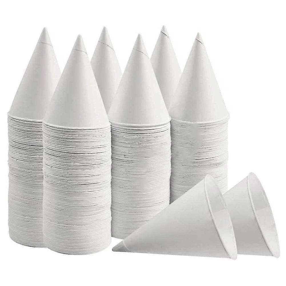 White Paper Cone Cups, Snow Cone Cups,coated Leakproof Cone Paper Cups For Slush, Shaved Ice, Water
