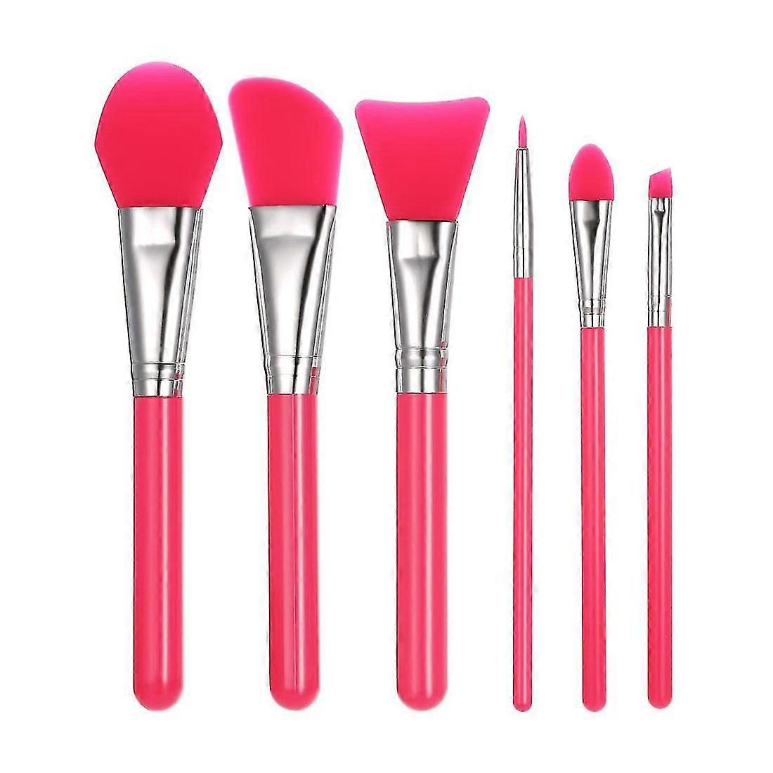 Silicone Makeup Brush Set With Plastic Handle Pack