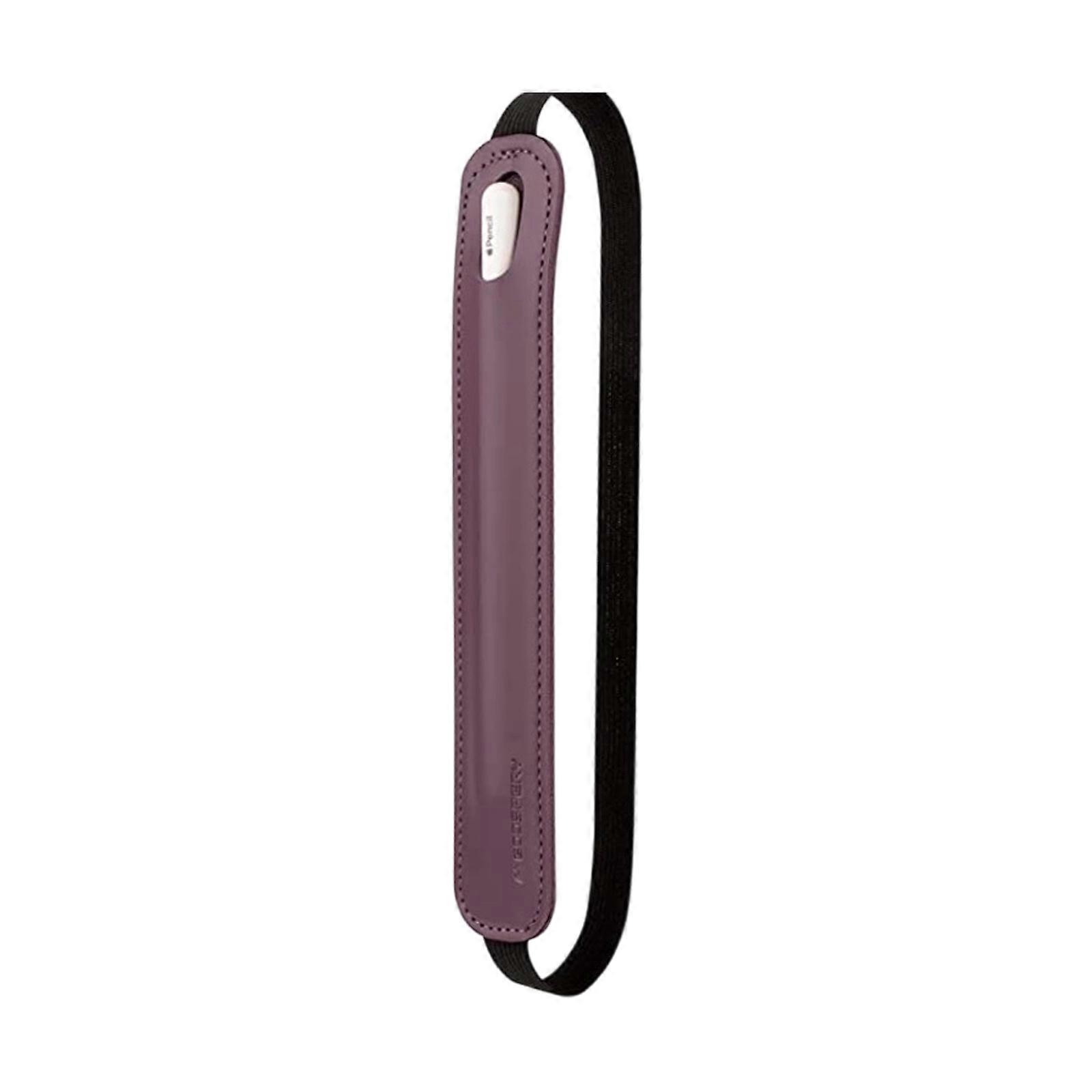 Stylish Elastic Styluses Pen Case Soft Leather Protective Cover Nonslip Storage Container For Digital Devices  Purple