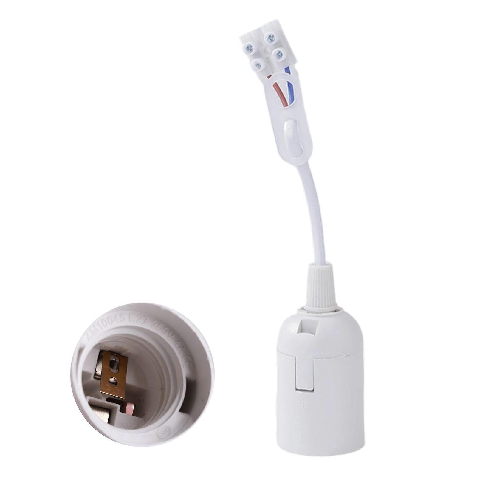 E27 Lamp Base Construction Socket Lamp Holder With Cable Renovation Socket Lighting Accessories Easy to Install  White