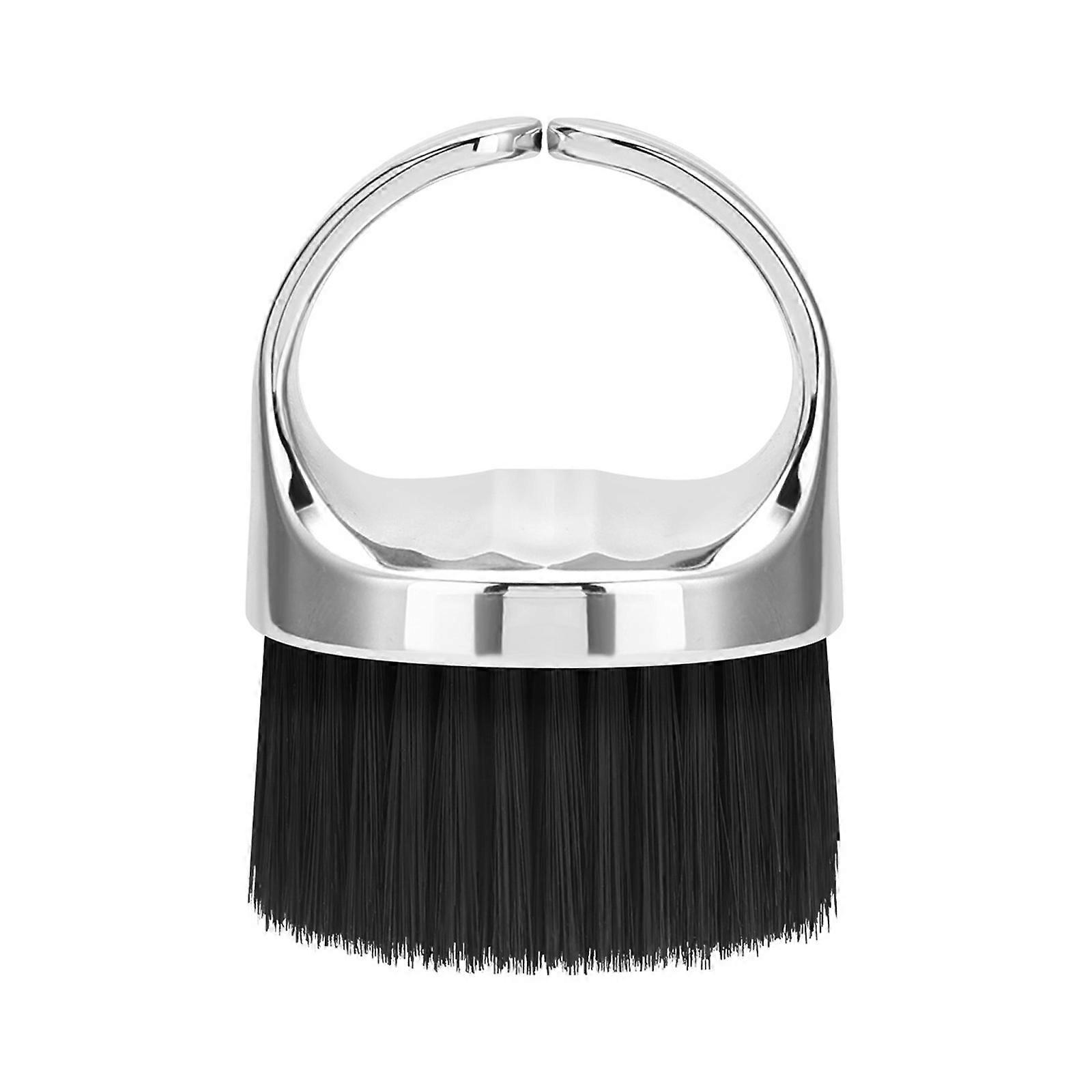 Mustache Brush Travel Friendly Finger Grooming Tool Gentle Synthetic Fibers For Daily Styling  Silver