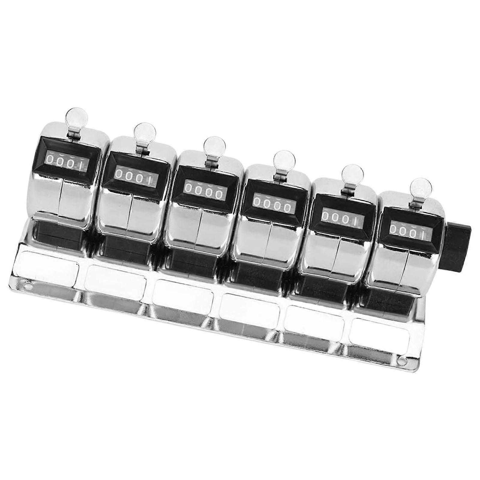 Compact Multifunction Clickers Counter 6 Unit Mechanical Design For Warehouse Inventory And Educational Use Multicolor
