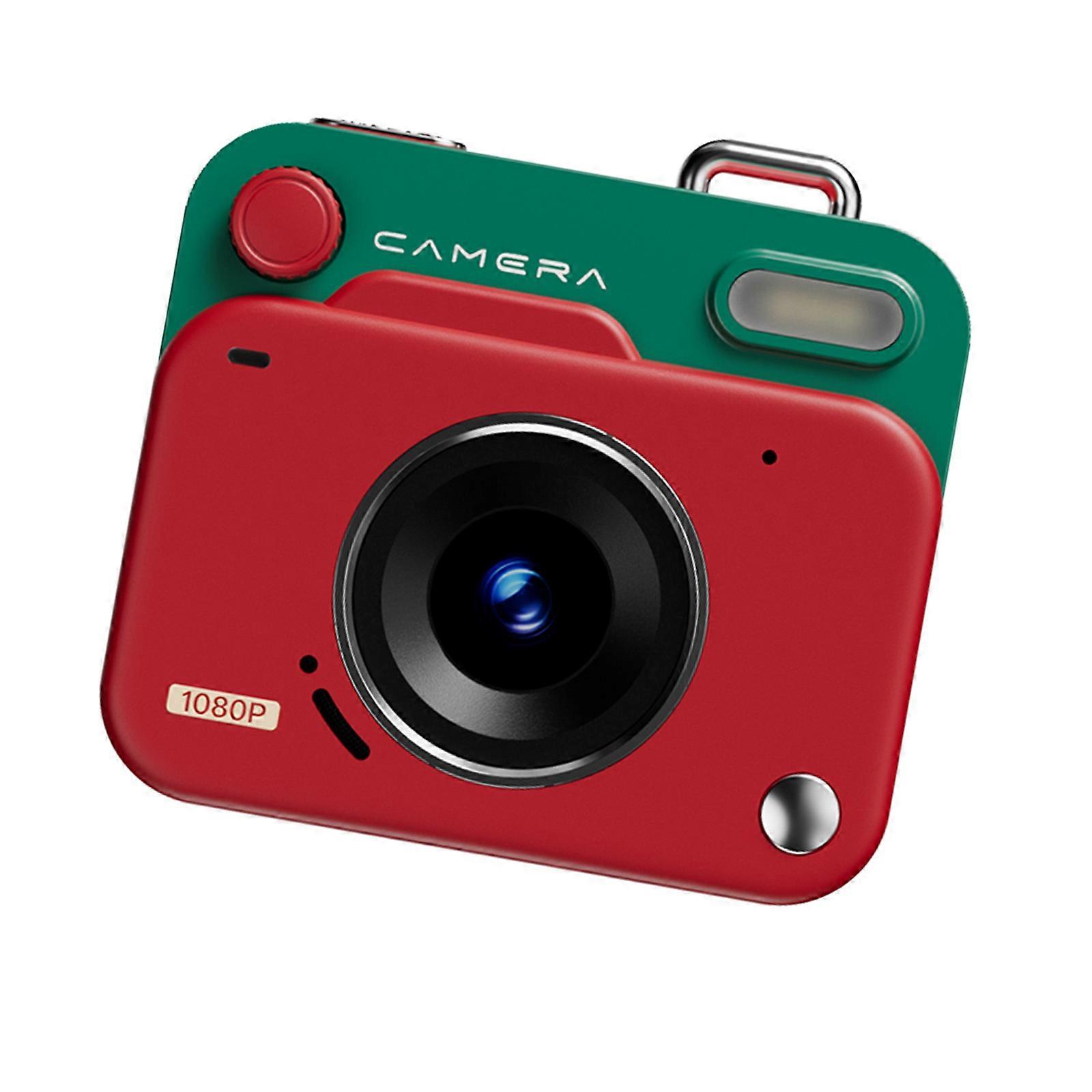 Entry Level Digital Camcorder Clear Video Capture Round Reiteration Function Constructed In Battery Ideal For Junior Photographers  Red