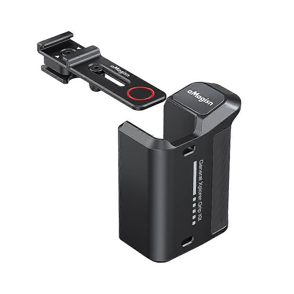 AMAGISN Camera Grip with Shutter Button Metal Street Photography Grip Kit for Insta 360 for DJl Action for Hero Series Black