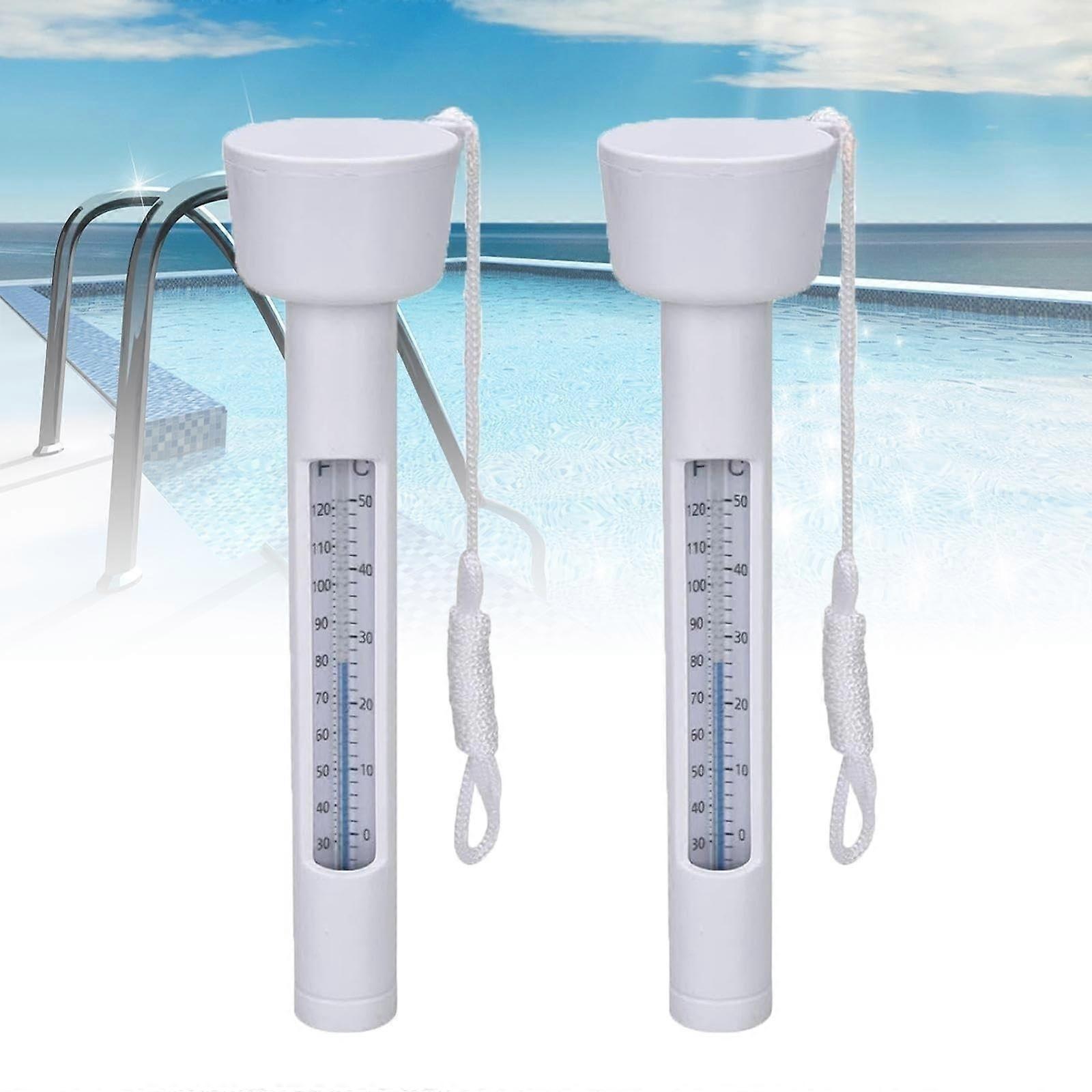Pool Thermometer 2 Pack Floating Easy Read Water Temperature Gauge for Swimming Pools Spas Hot Tubs Fish Ponds