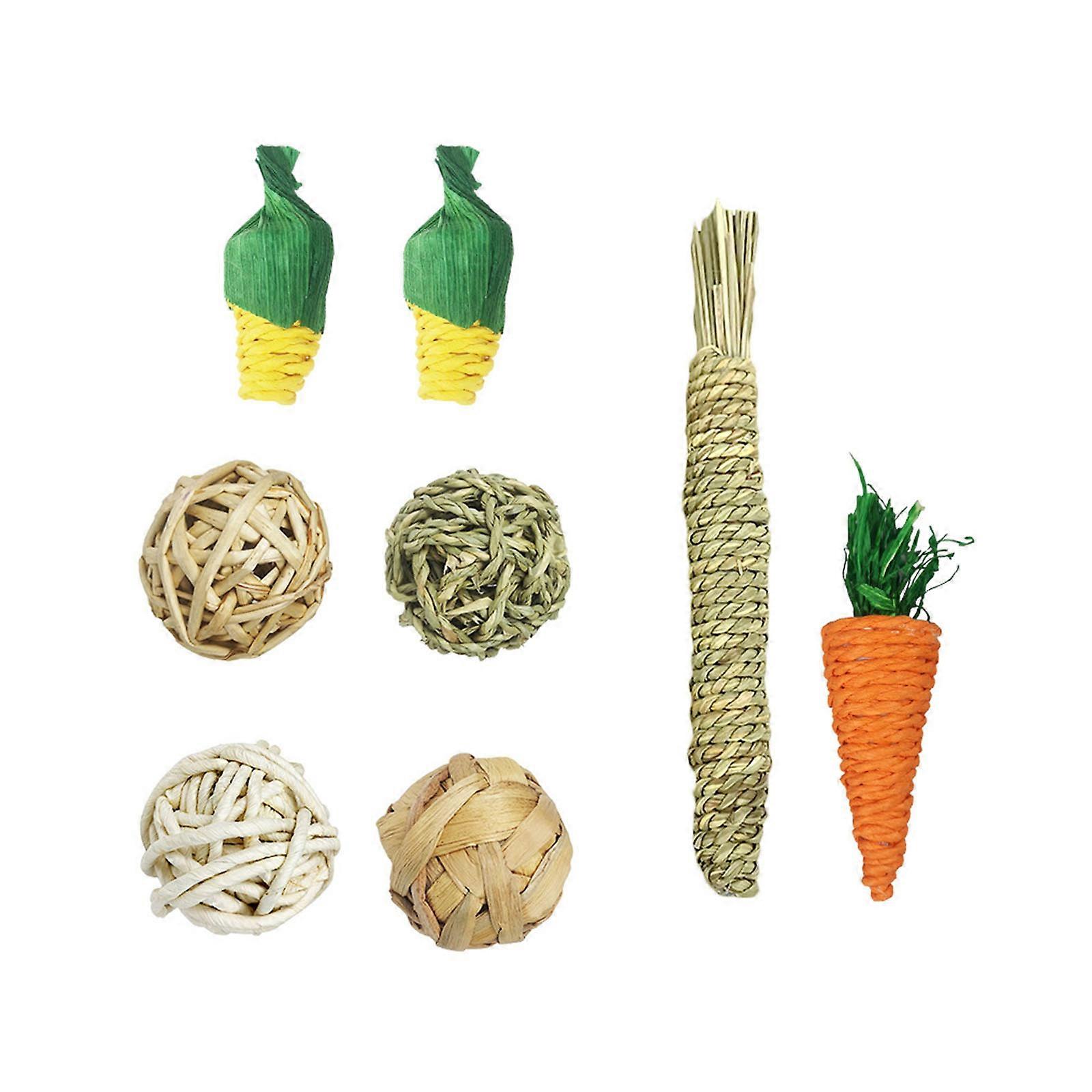 Hamster Toy Chew Sticks 8pcs for Small Animal Squirrels Teething Grinding Toy Boredom Pet Chewing Stick Exercise Toy Multicolor