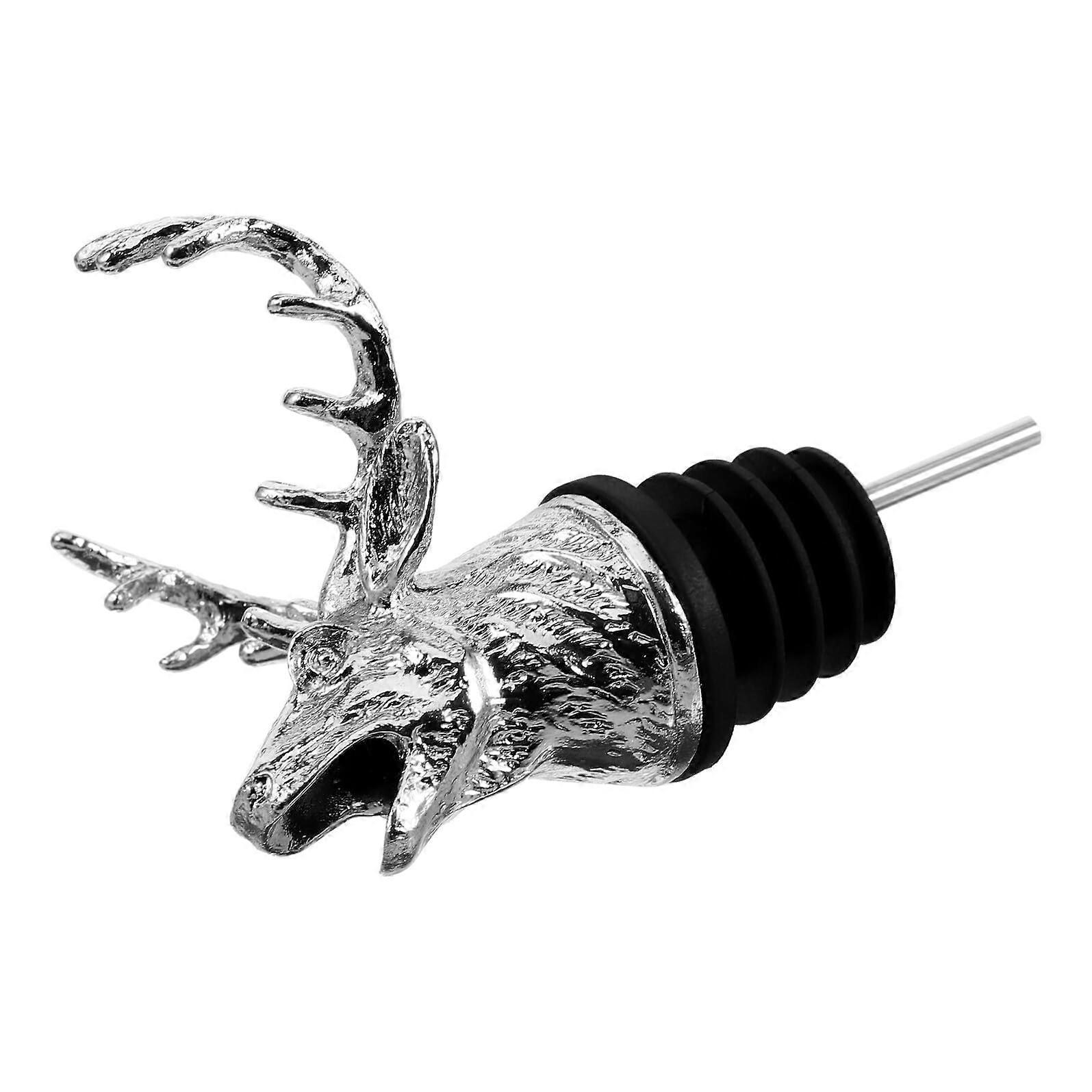 Alloy Deer Head Wine Bottle Pourer Spout with Smooth Pouring Design for Home Bar Use