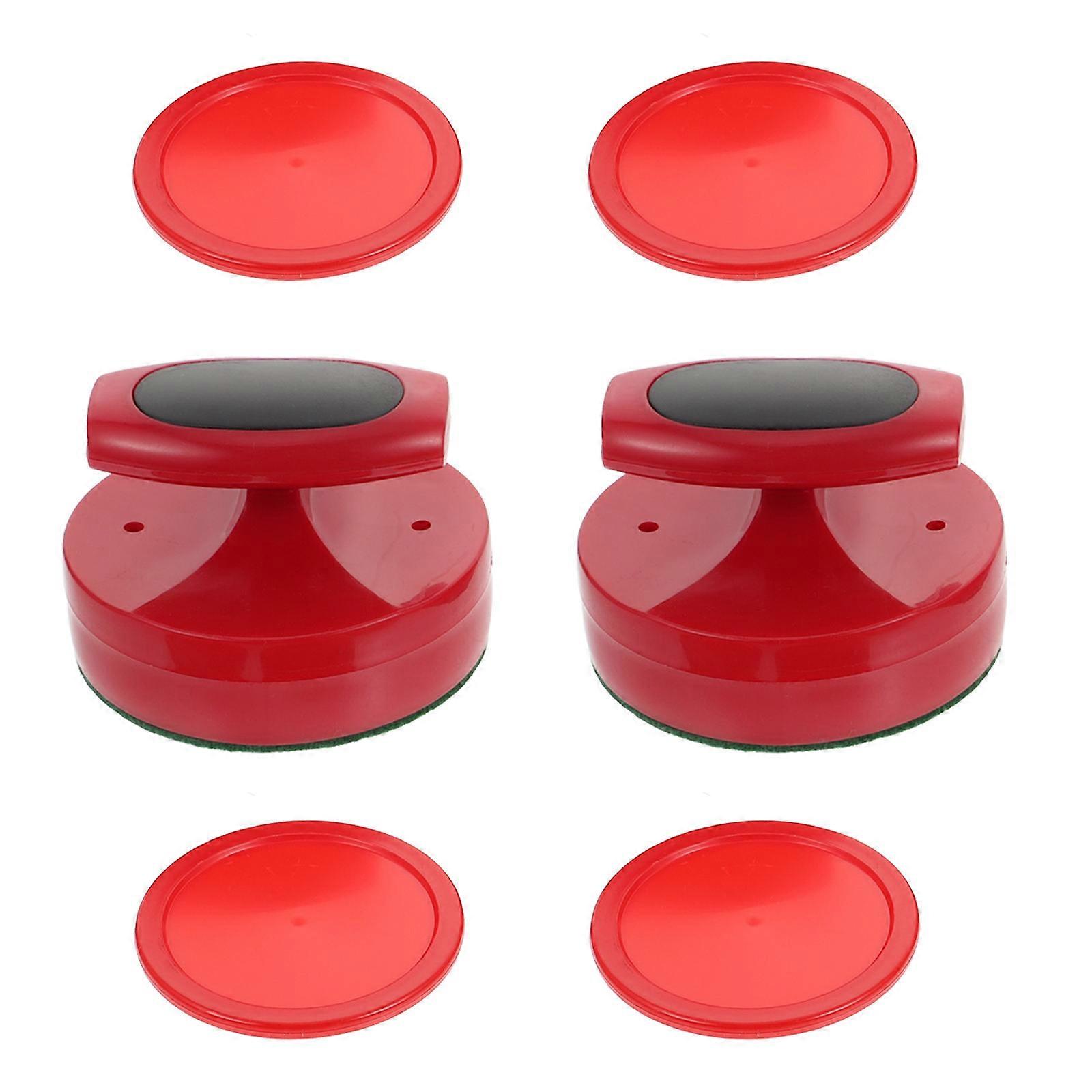 Air Hockey Pusher Set for Game Table Replacement 3Sets in Red Plastic