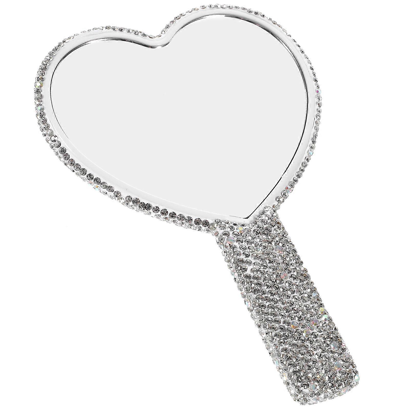 Heart Shaped Mirror Handheld Mirror with Handle for Makeup Use