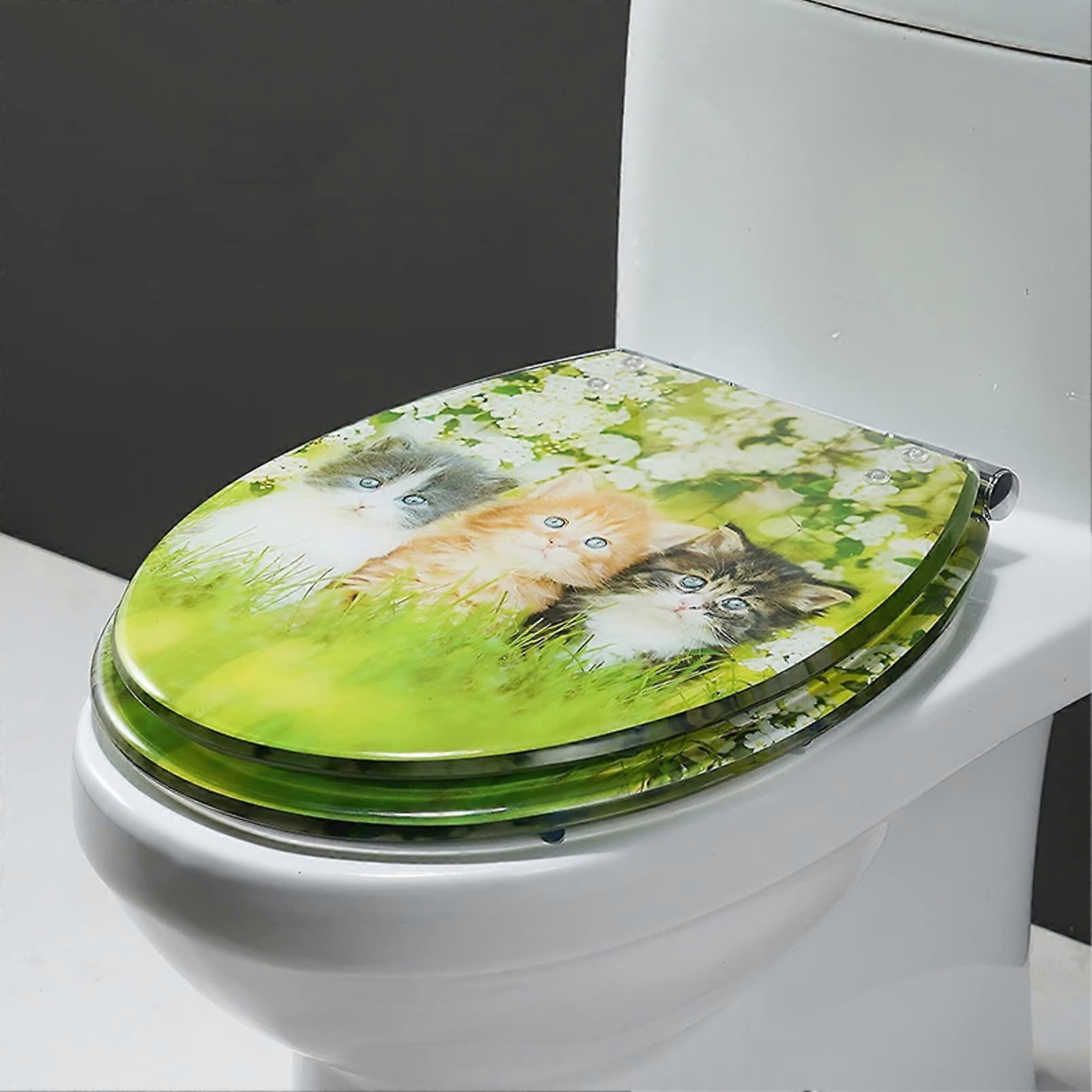 Slow Close Toilet Seat with Lid  Universal QuietClose Design, Durable Resin, Easy Install