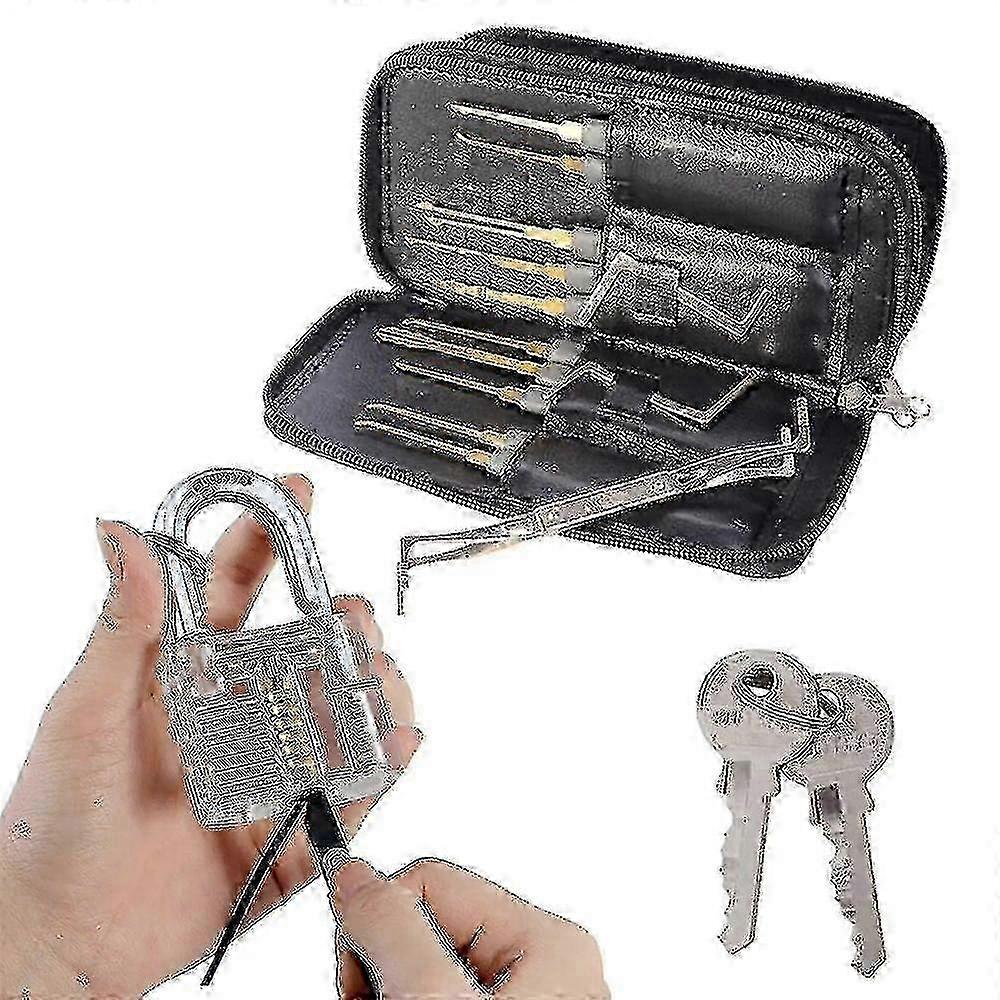 w 28pcs Single Hook Lockpick Set With Transparent Lock