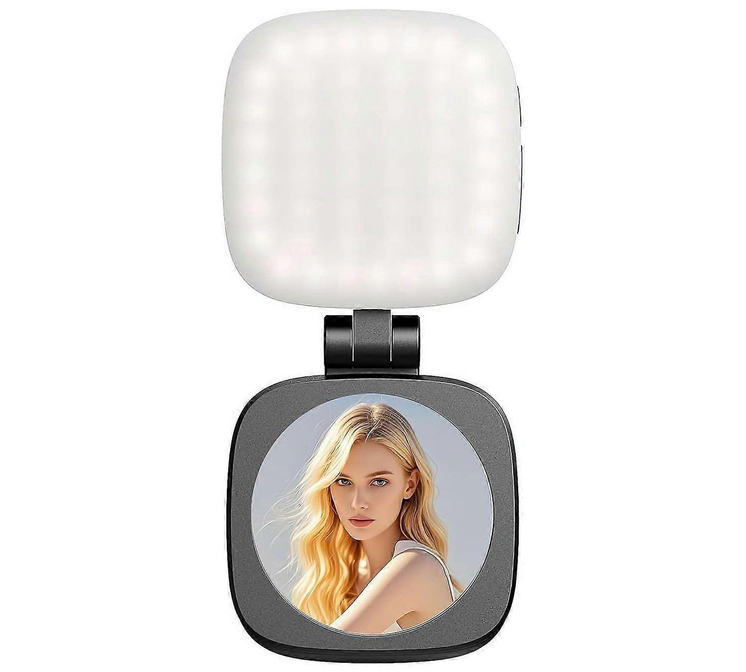Magnetic Selfie Light for Phone, Phone Light with a Mirror, Folding LED Phone Fill Ring Lighting