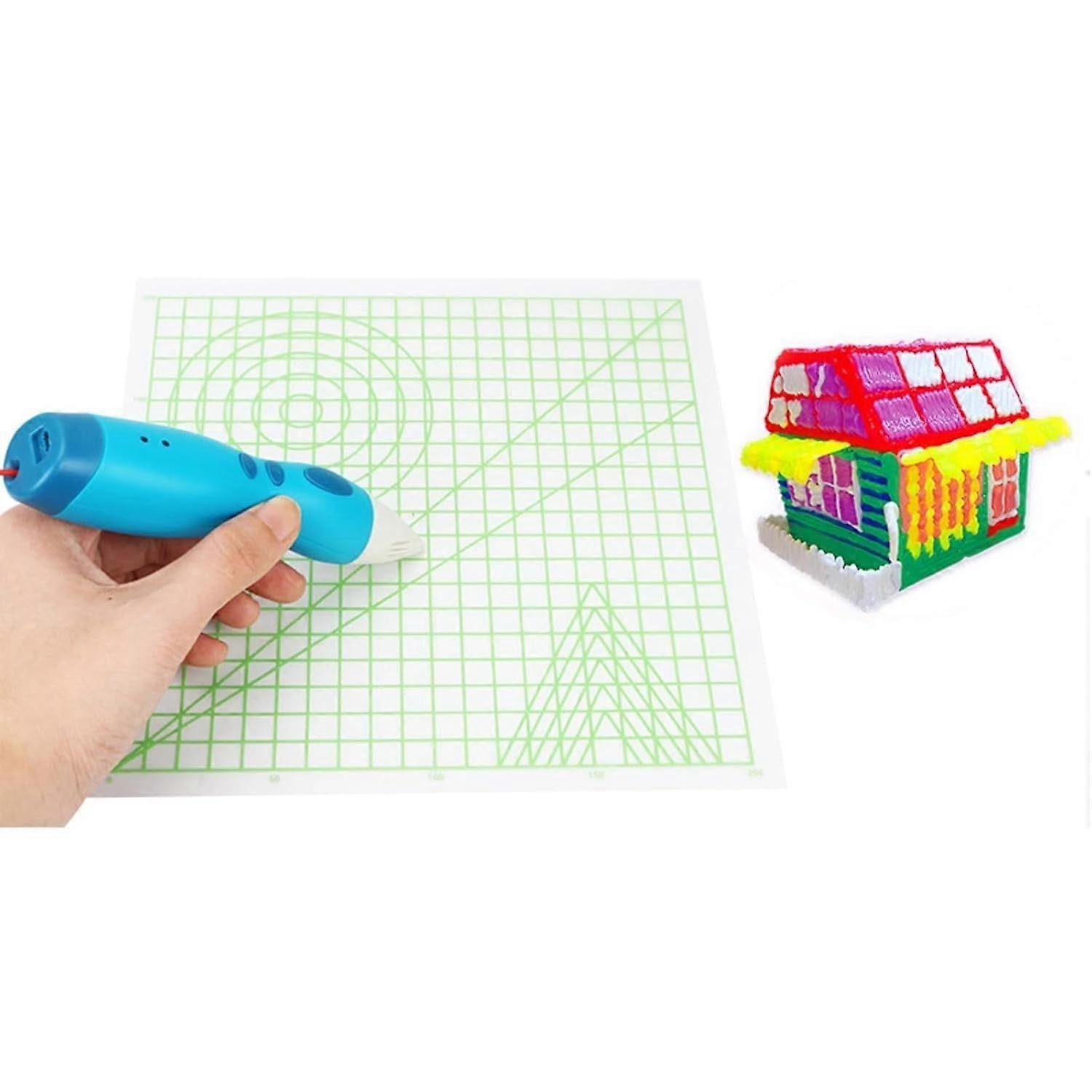 3D Printing Pen Silicone Design Mat, Transparent 3D Pen Mat 8.7 x 8.7in, Flexible Two-Sided Heat