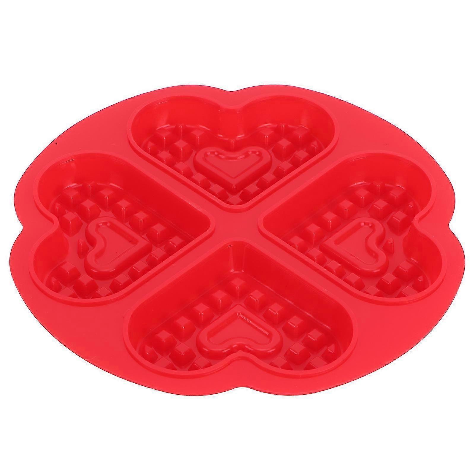 Reusable Silicone Waffle Mold, 4-Grid Heart Shape Muffin Mould