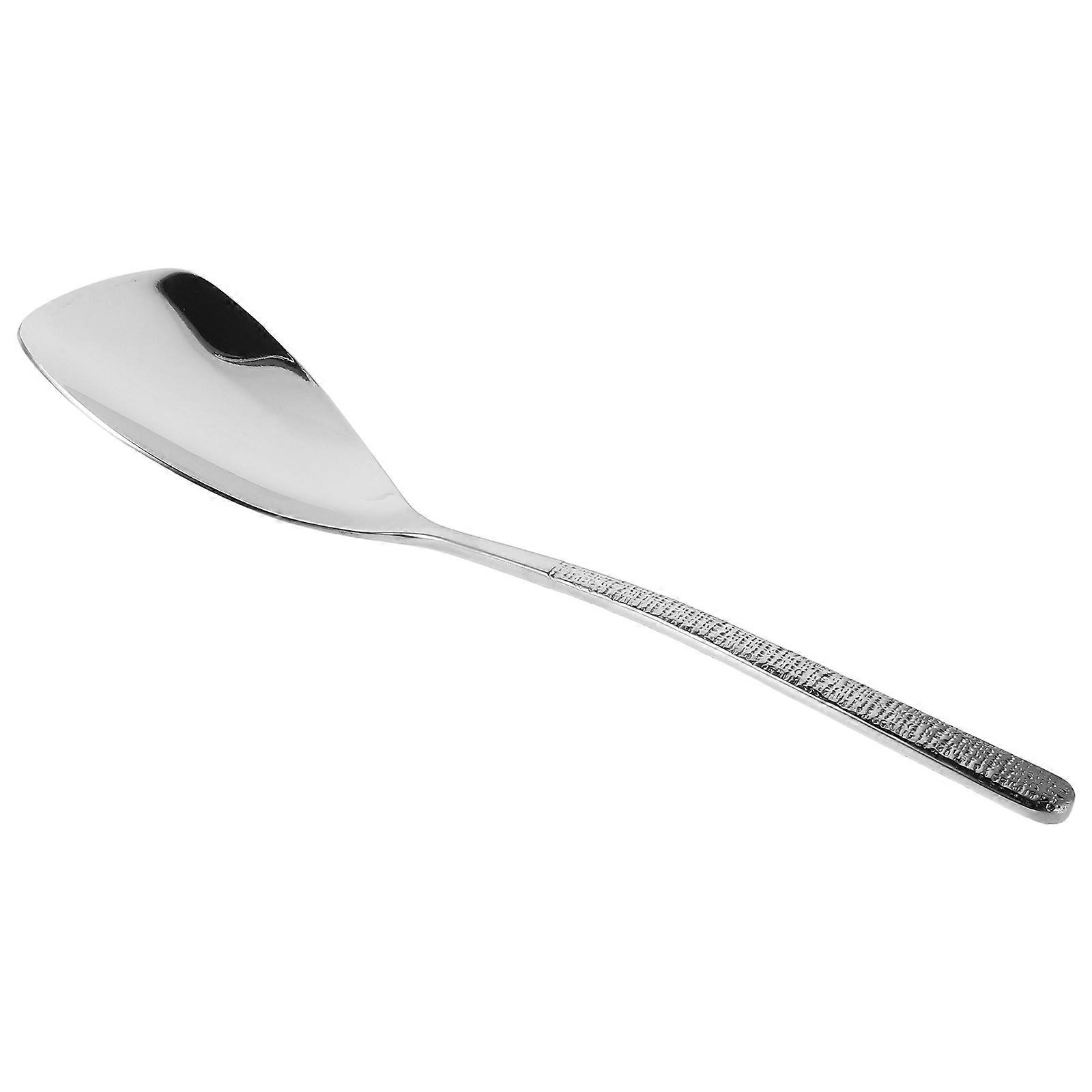 Silver Stainless Steel Serving Spoon for Parties Hammered