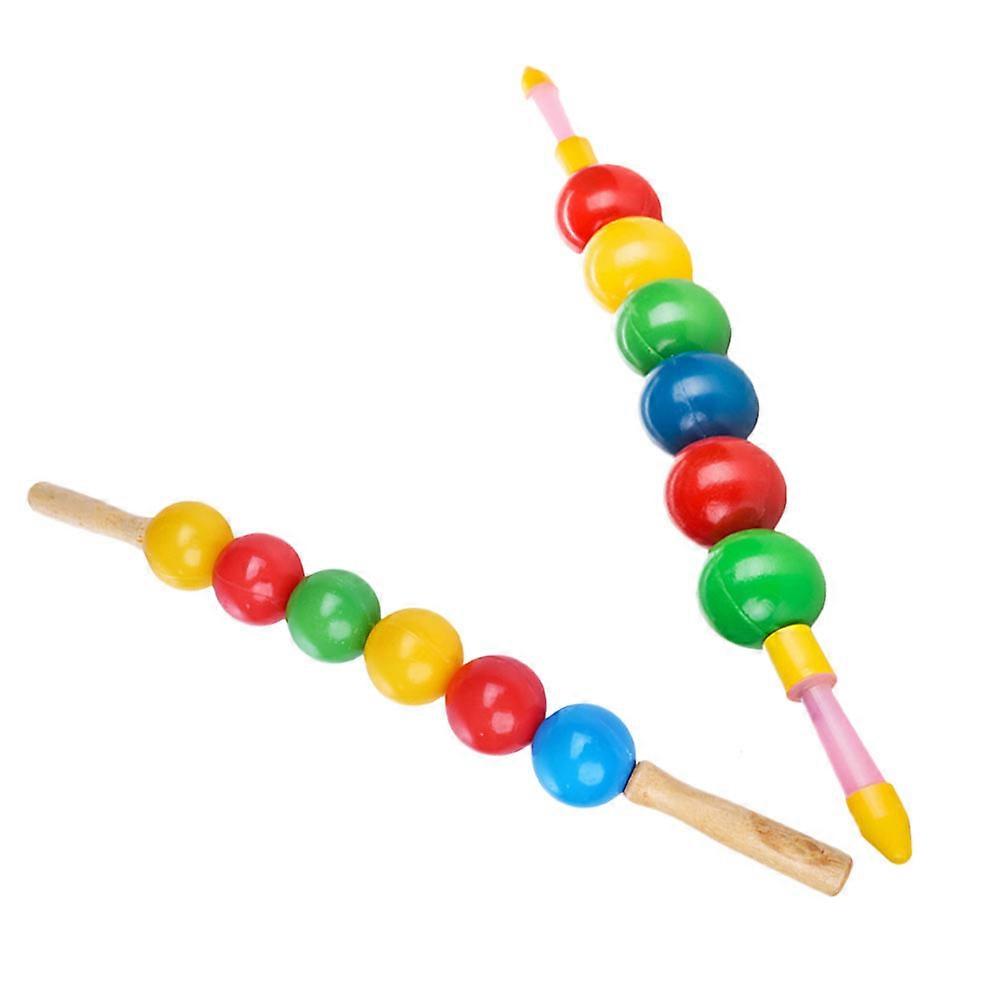 Pull Exerciser Ball Arm Exerciser for Kids 2Pcs Plastic Wood