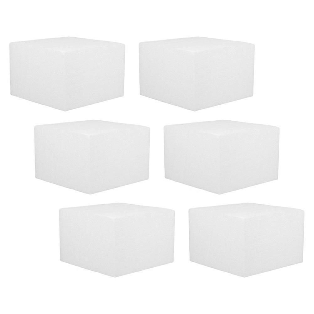 Polystyrene Foam Cake Dummy for Cake Modeling Practice 6Pcs White Blocks