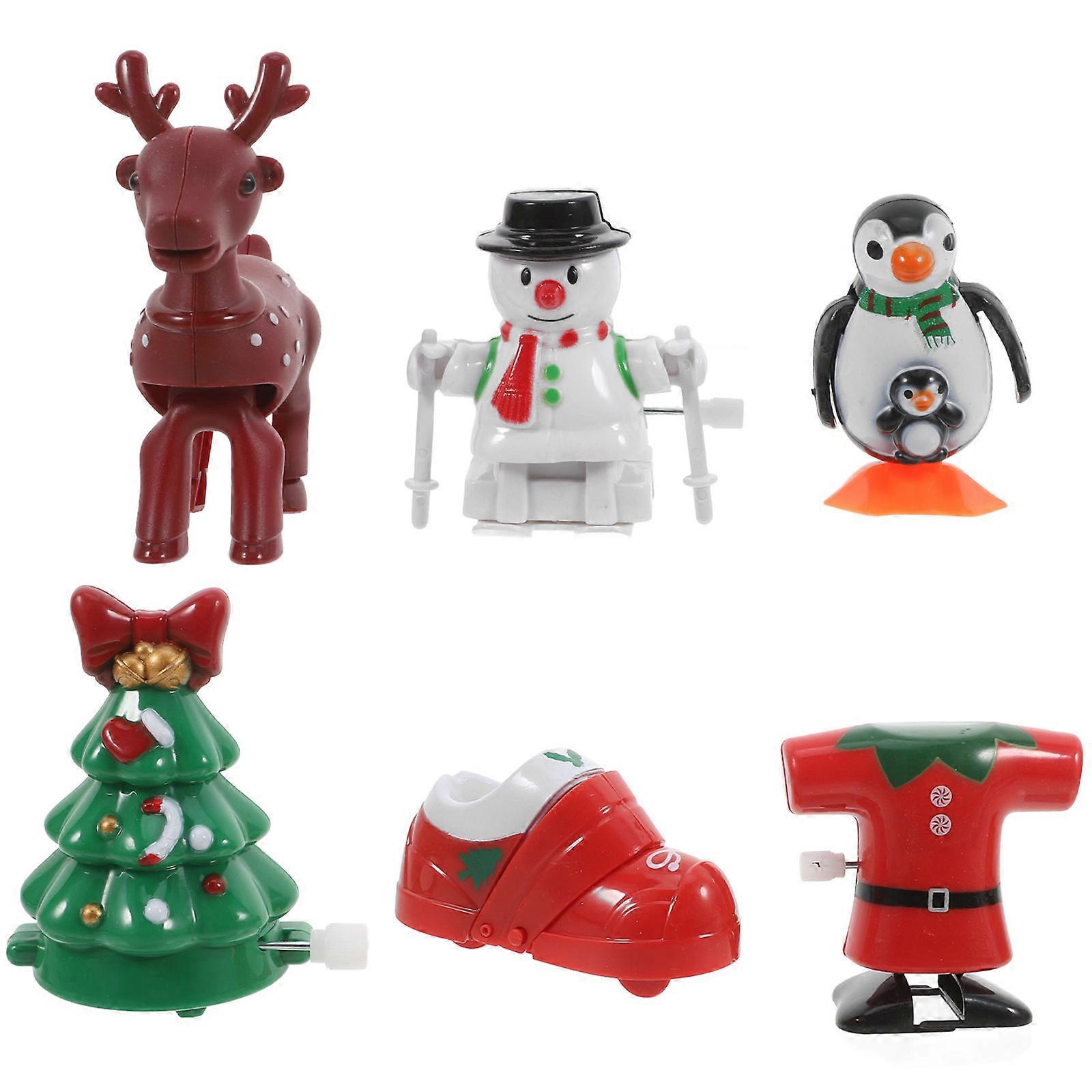 Plastic Christmas Wind Up Toys for Party Use with 6Pcs Assorted Colors
