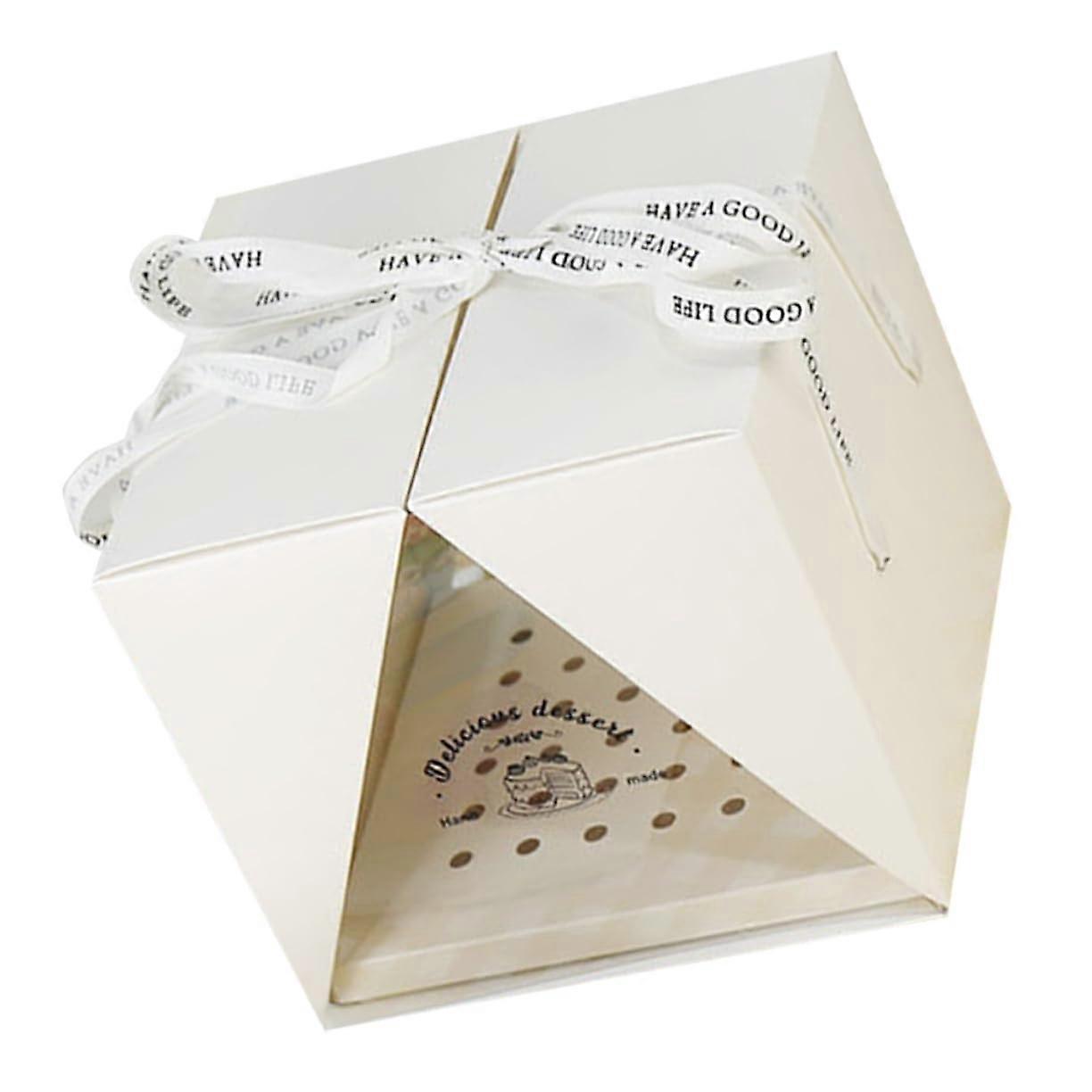 Clear Cake Carrier with Handle, Foldable Transparent Cake Storage Box for Birthday and Wedding