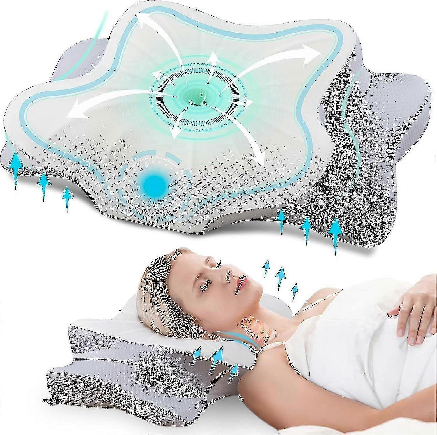 Orthopaedic Pillow, Ergonomic Neck Support Pillow Made Of Memory Foam And Neck Pillow For Optimal Support, Pillow For Sides, Back And Stomach Sleepers