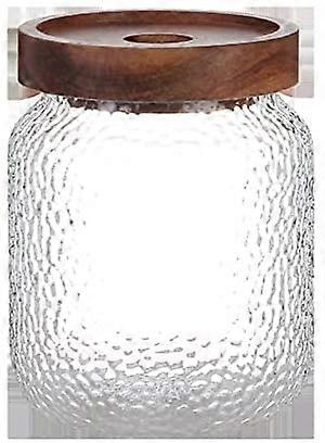 Glass Storage Jar Sugar Bowl with Lid, Hammered Design, Keeps Food Fresh, Medium Size
