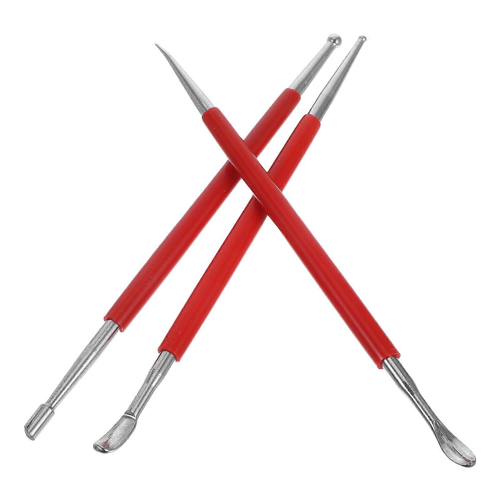 3pcs Craft Modelling Splicing Embossing Press Stylus Line Pen Pottery Polymer Clay Tool