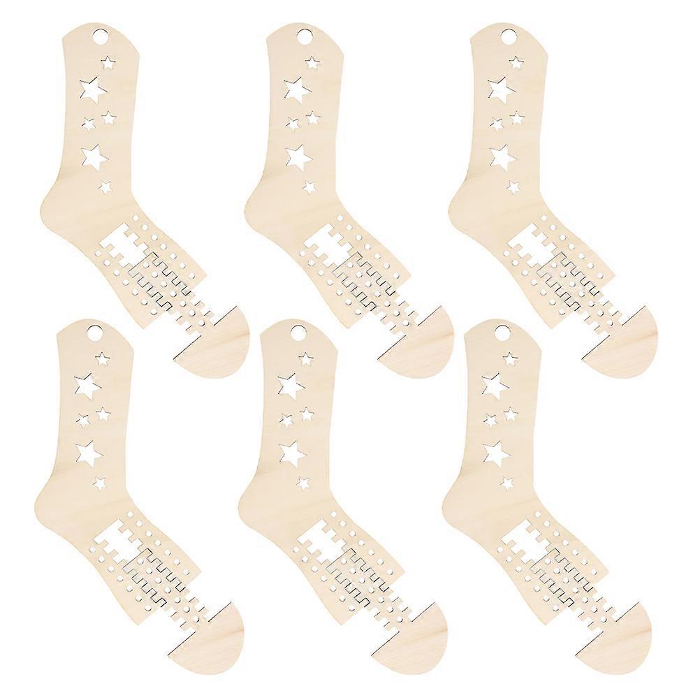 Wooden Sock Stretchers for Knitting 6Pcs Adjustable Sock Blocking Tools