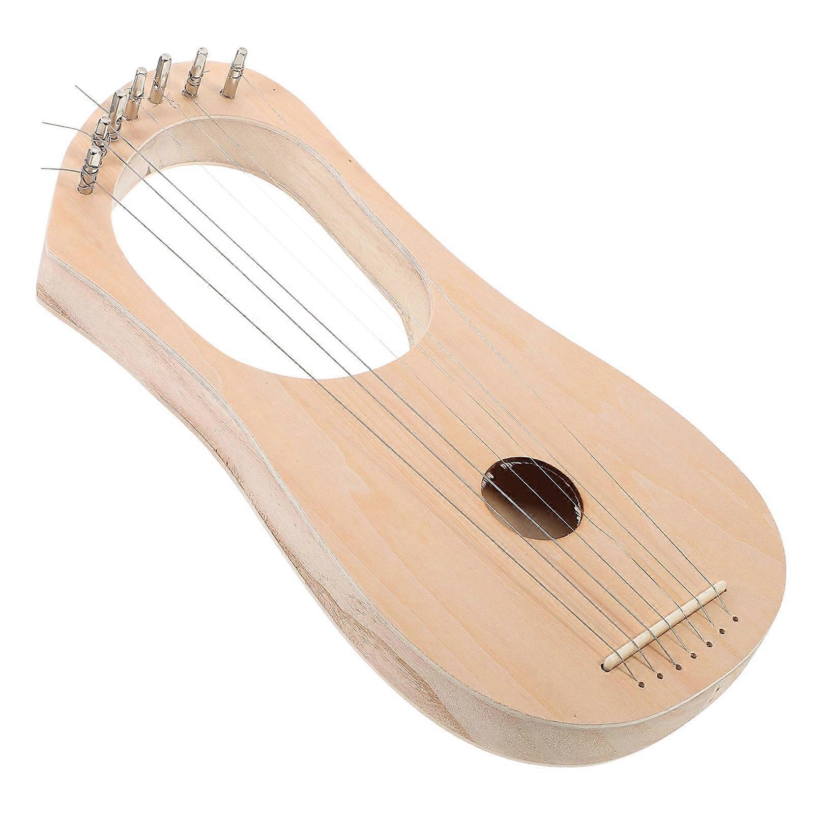 Build Your Own Wooden Lyre Harp Kit with 7 Strings and String Saddle