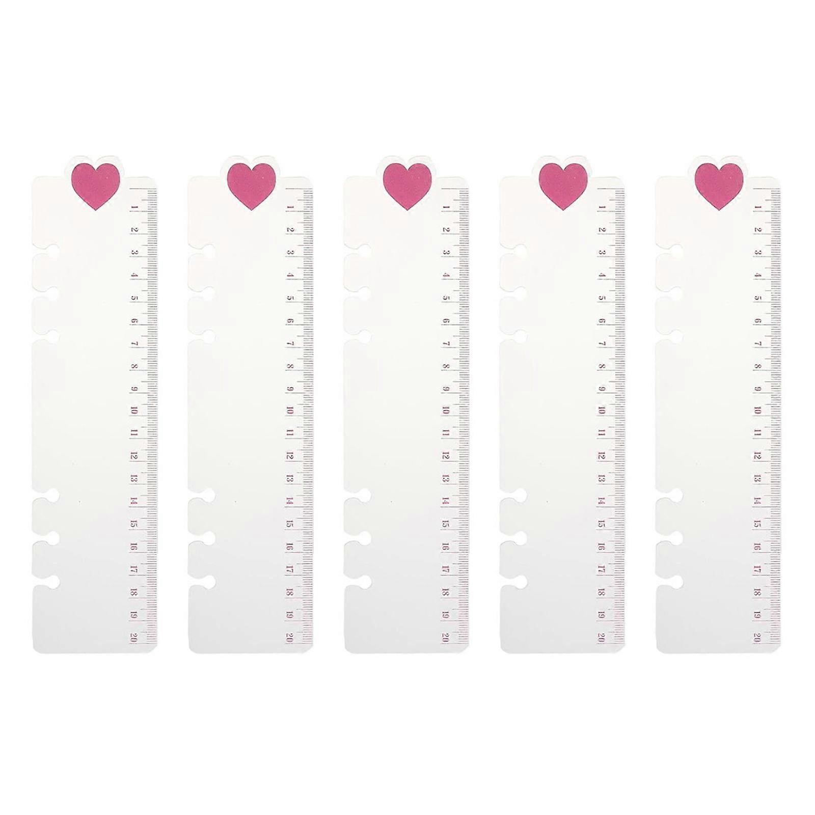 5Pcs 6 Hole Pre-Punched Binder Ruler Book Page Divider Bendable Plastic Bookmarks Ruler For Refillable Notebook Planner Multicolor