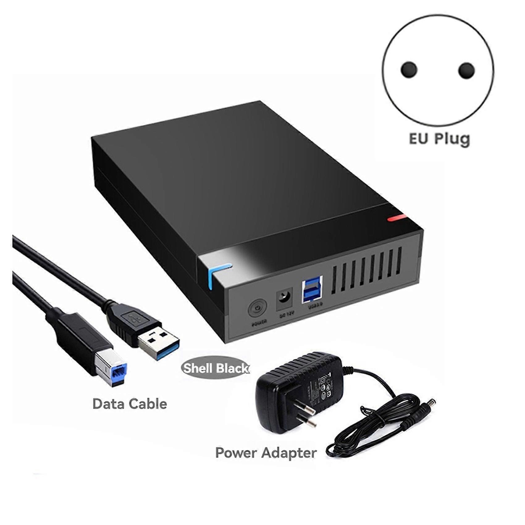 3X HDD Case SATA to USB 3.0 Adapter External Hard Drive Disk Enclosure 3.5 Inch SSD Disk 10TB HDD Box EU Plug