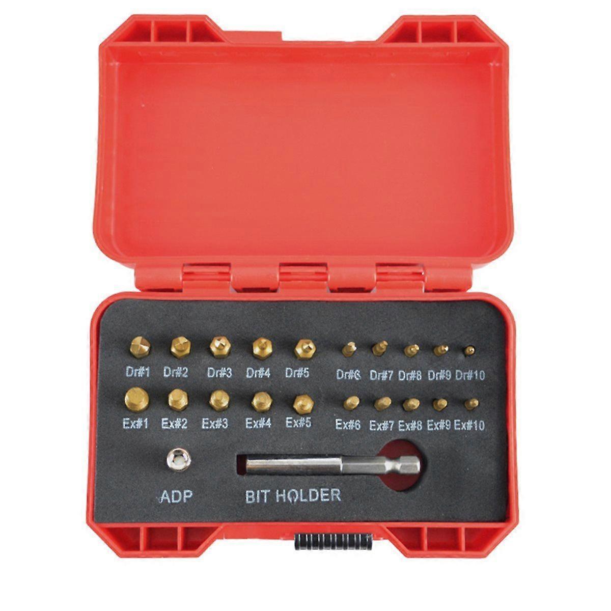 Titanium Screw Extractor Set for Stripped, Broken,   Screws - 22 Pc, Remover Kit with Drill Bits, Extractors