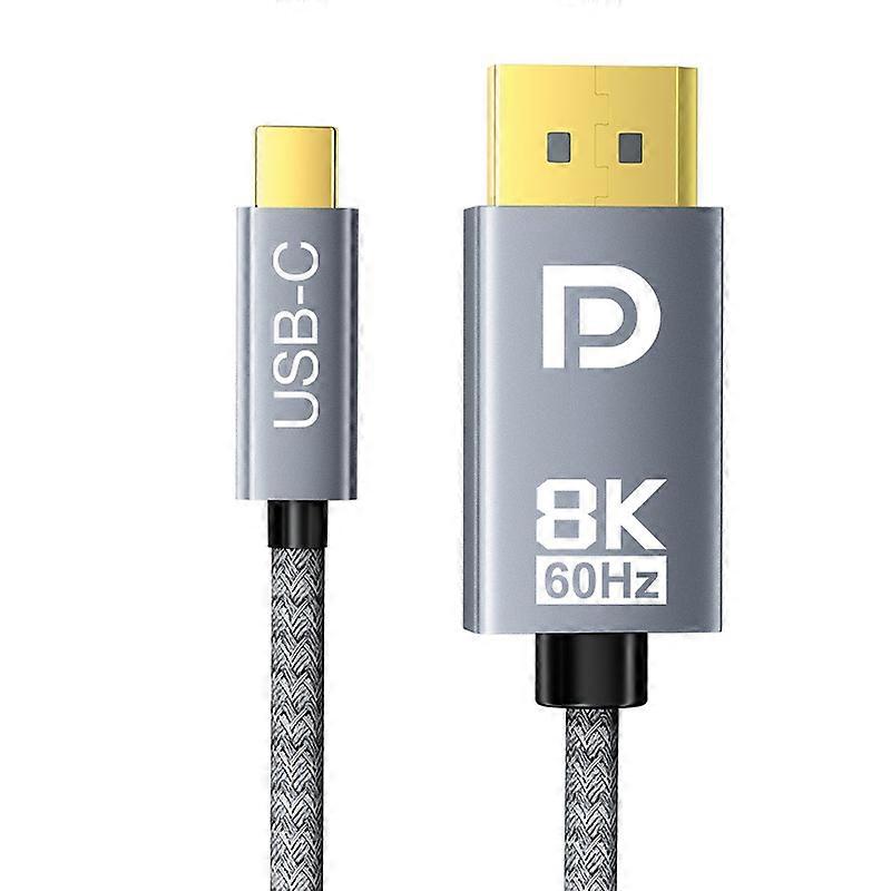 USB C to DisplayPort Cable 8K60Hz 4K144Hz One-Way Type-C to DP 1.4 Cord For iPhone 16, MacBook Pro/Air, iPad, Mac Mini, Galaxy