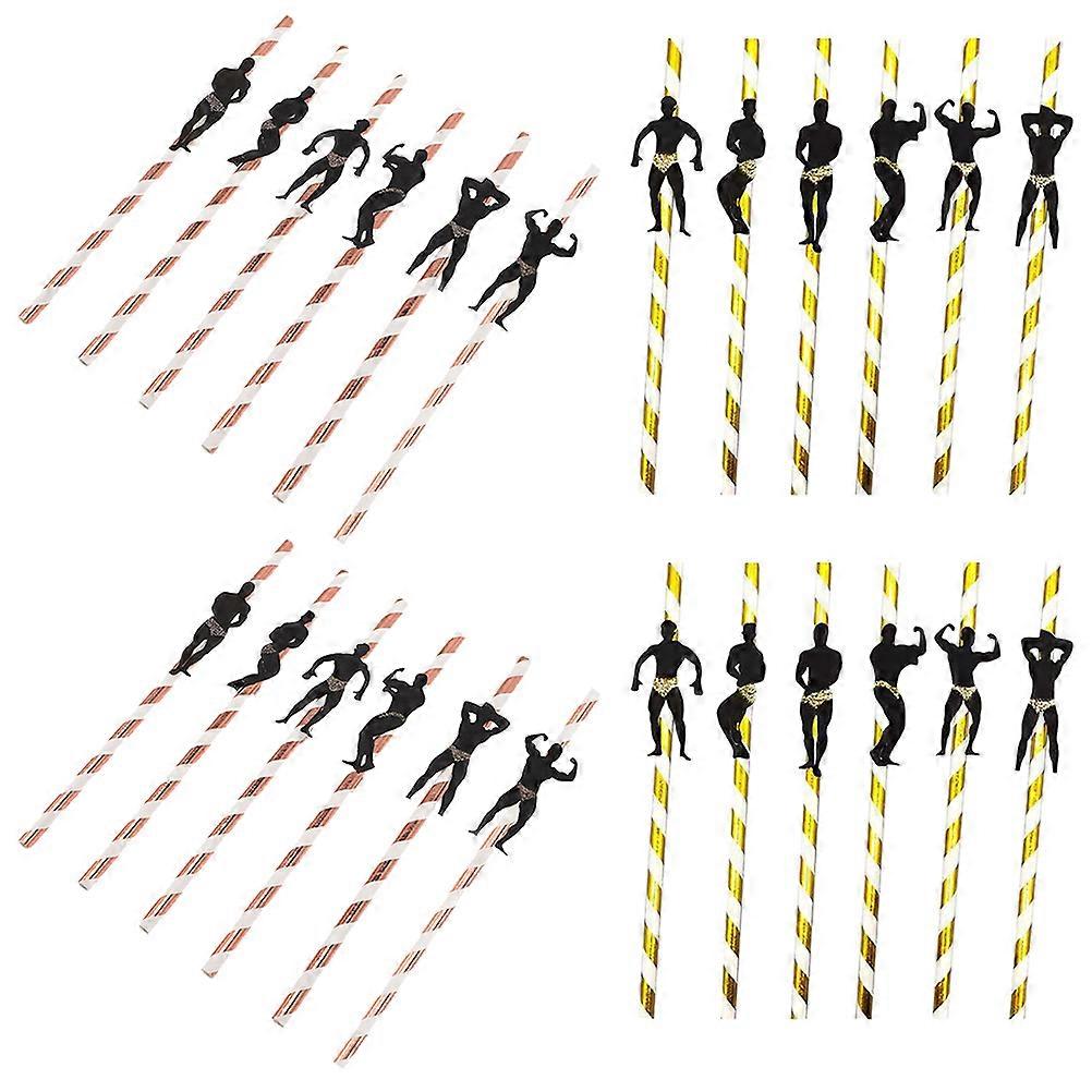 Party Paper Bachelor Dancing Men for Drinks 24Pcs