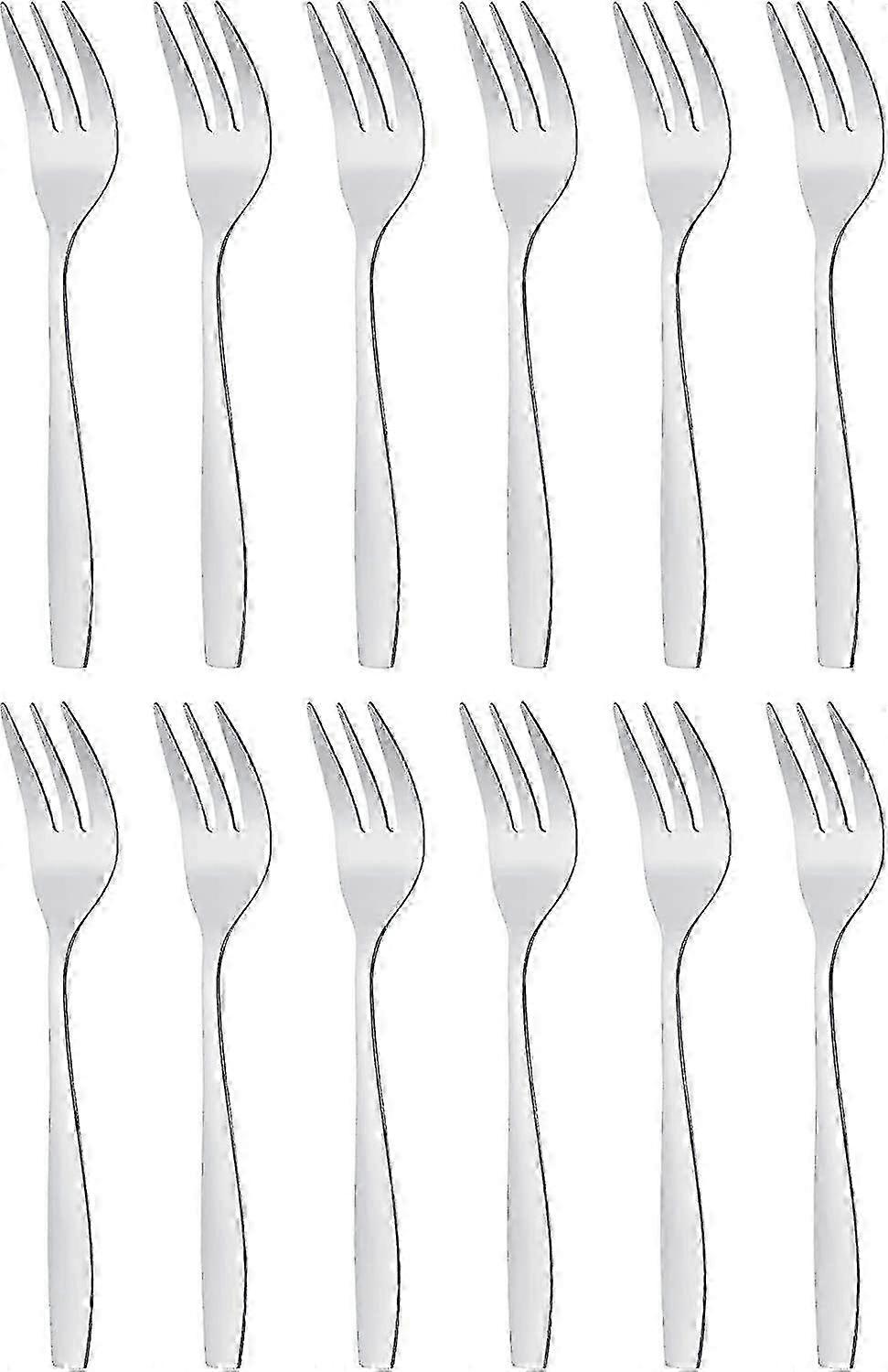 Dessert Serving Forks 12 Pieces Small Stainless Steel Cake Fork Set