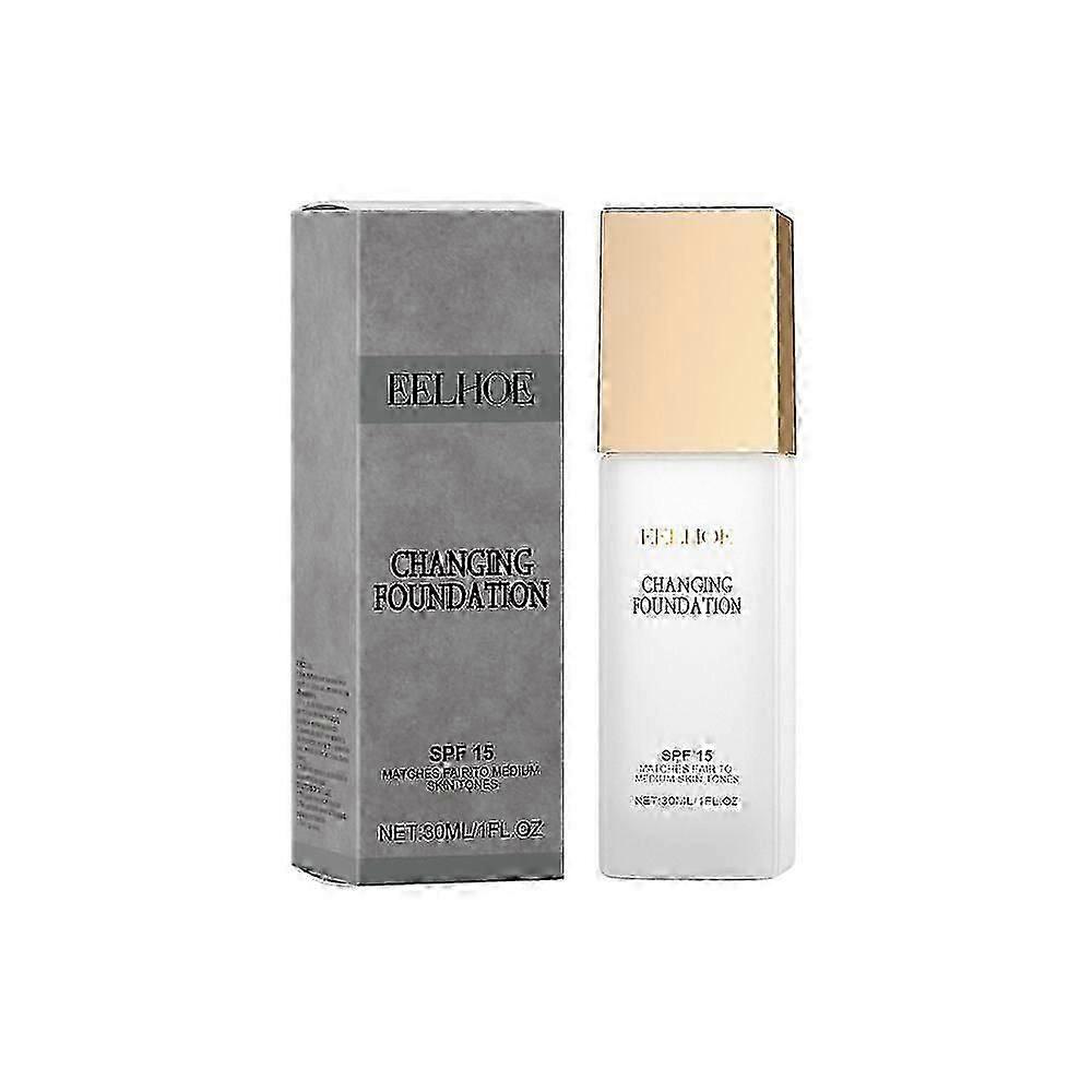 1-3X Changing Foundation Base de maquillaje natural que cambia de color para mujer, Hydrating Magic Skin Changing Foundation, Moisturizante Ligero No Graso