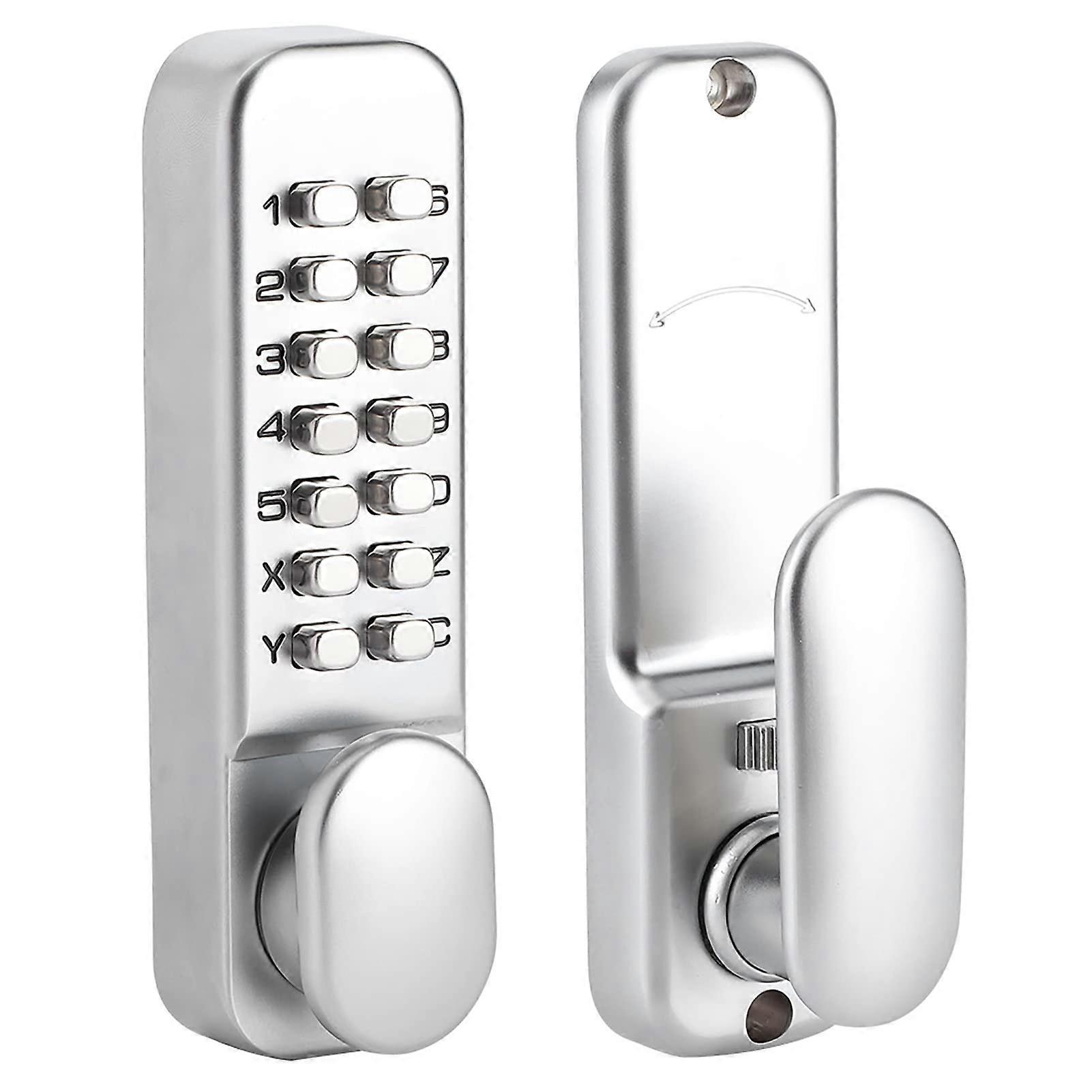 Mechanical Keyless Door Lock with Handle, Weatherproof Combination Deadbolt for Home Office Gate