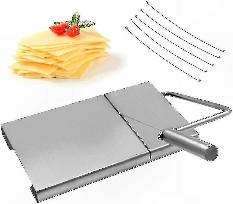 Adjustable Food Slicer with 5 Replaceable Wires for Cheese and Butter Cutting