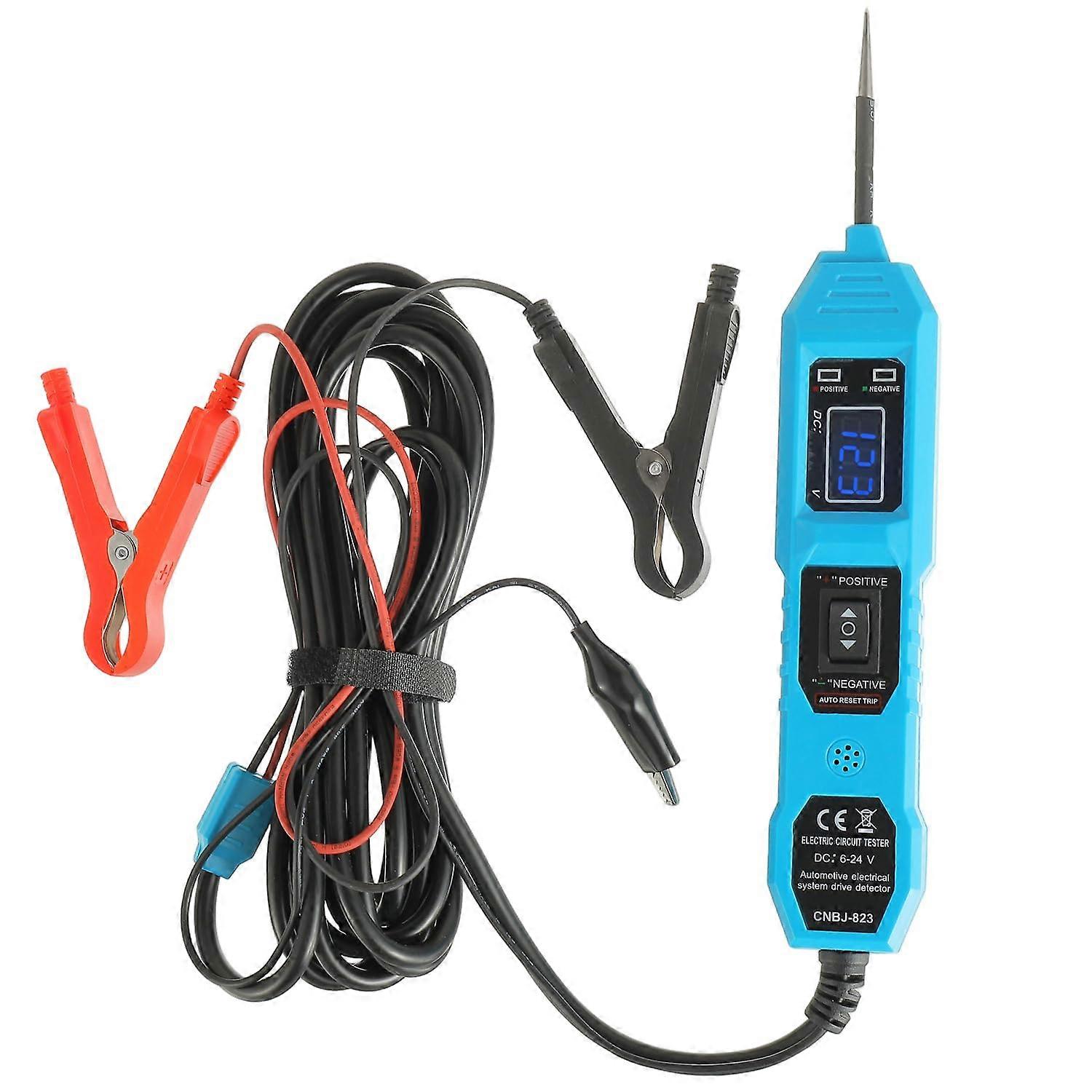 Automotive Circuit Tester 624V DC with LCD Voltage Display and Flashlight for Car Electrical Checks