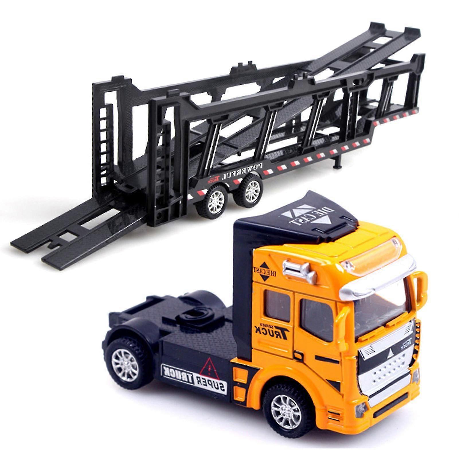 Children Pull Back Alloy Simulation Trailer Supporting Ladder Model Toy Gift