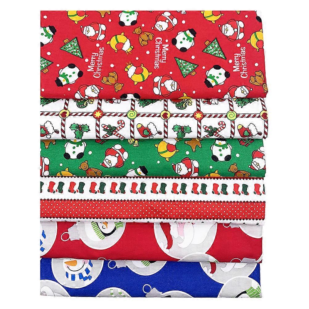 Washable Patchwork Cloth For Crafting Christmas Decorations Red Rectangle Durable 6 Pcs