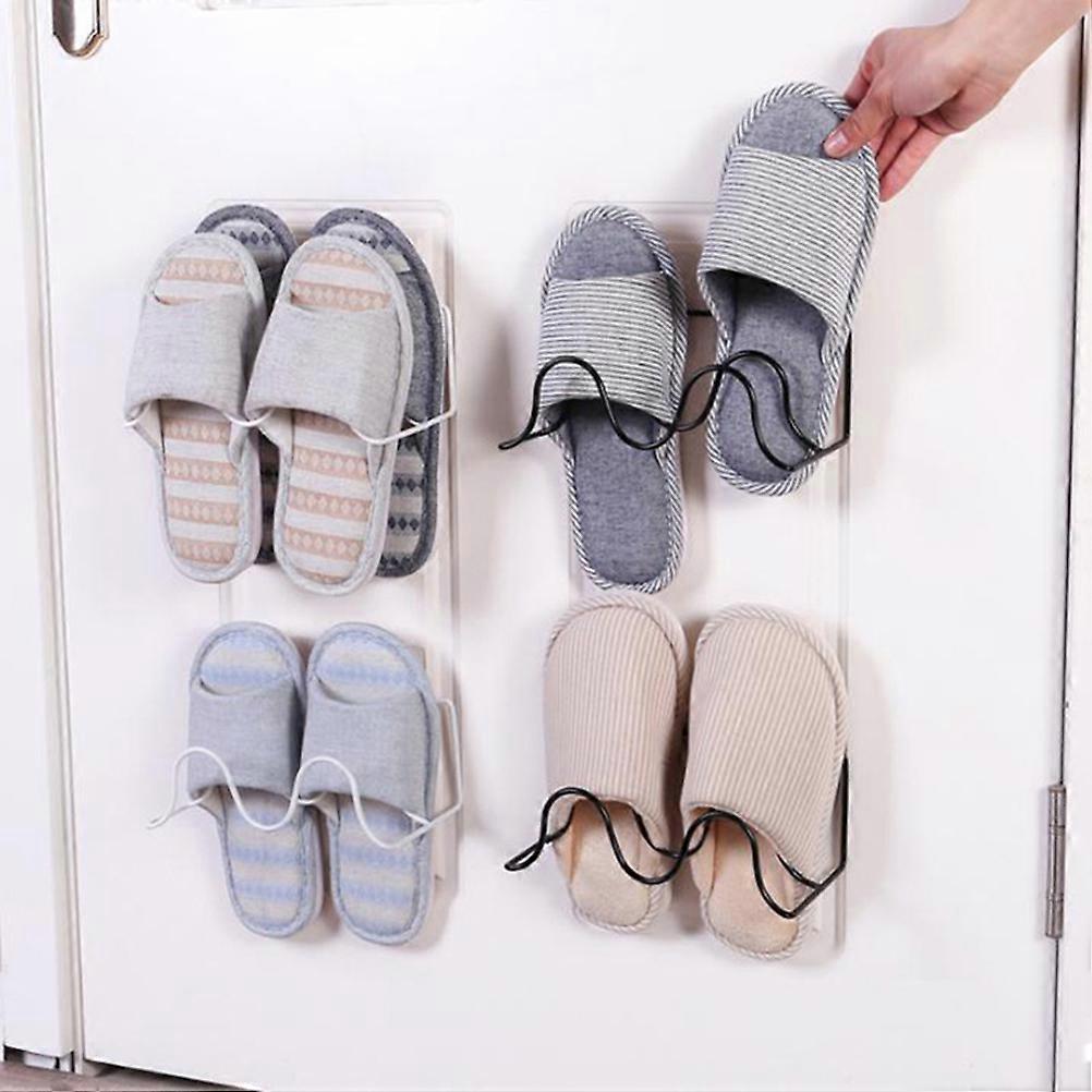 Slipper Organizer Double-Layer for Wall Mount Shoe Rack White