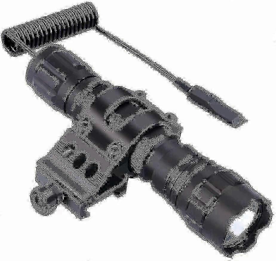 Tactical Led Flashlight, 1 Flashlight Mode, With Push Button Switch And 45 Mounting Rail, Side Offset Ring 2025