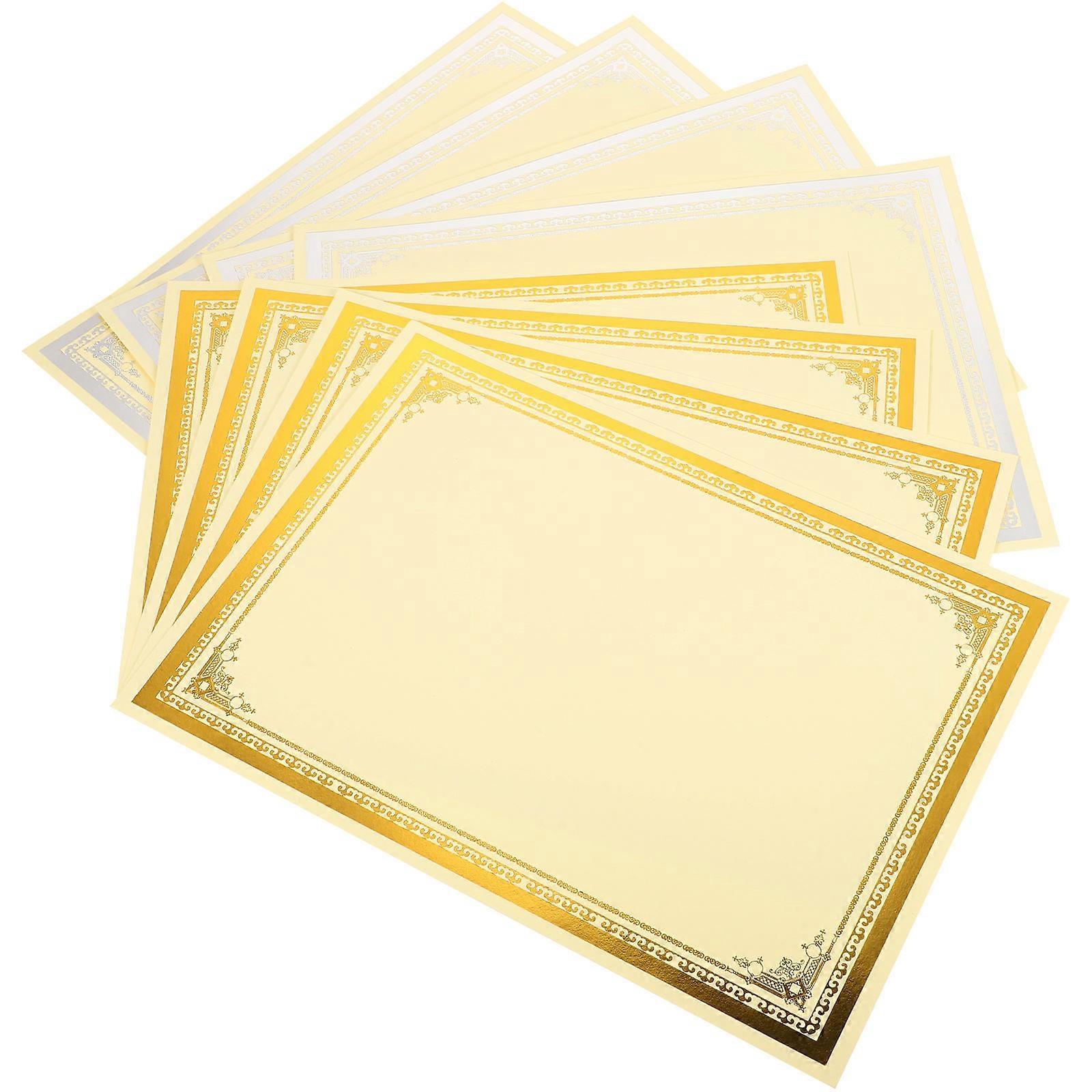 Certificate Paper for DIY Use Honor Certificate Papers 8 Sheets