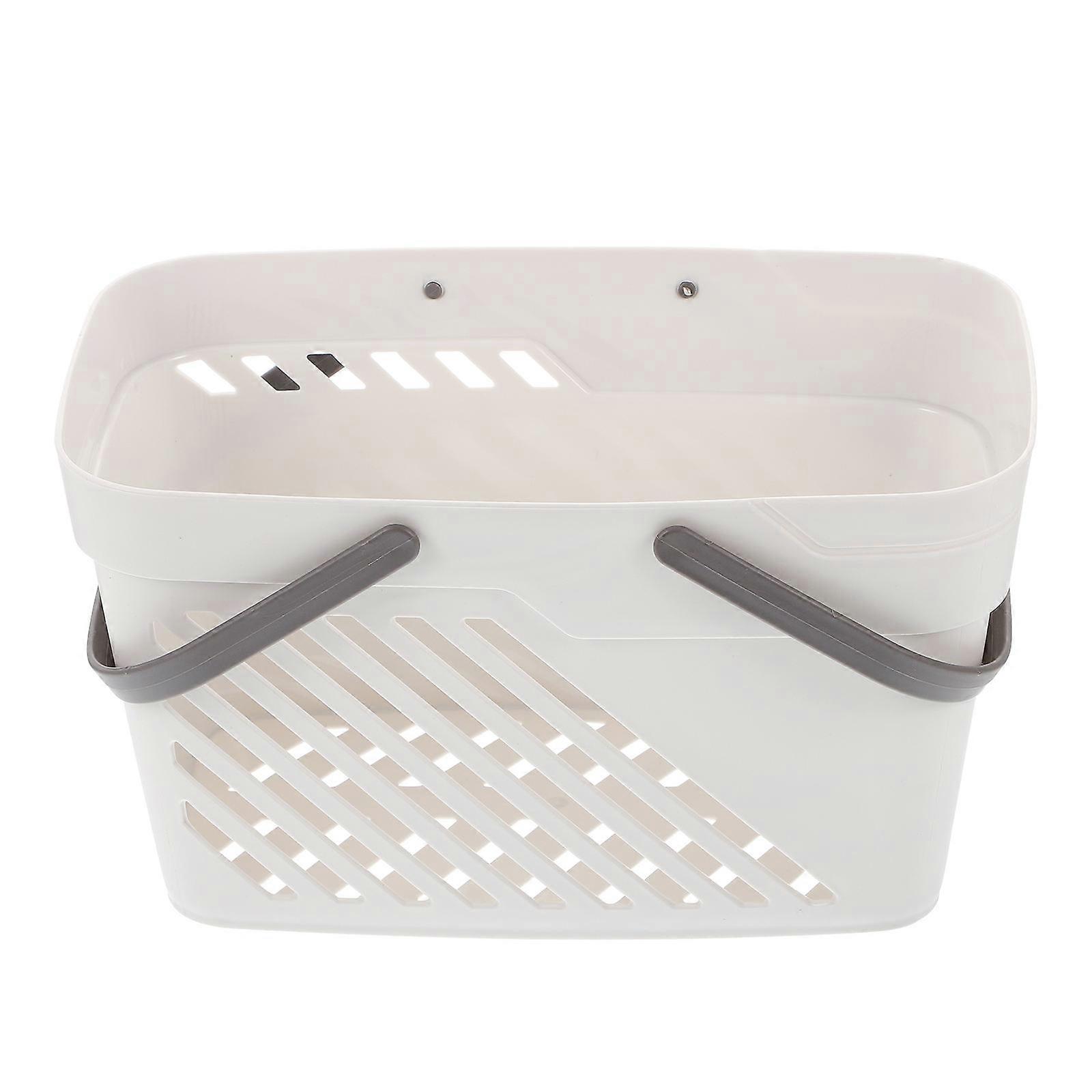 Portable Bath Basket Plastic Storage Basket with Handle for Storage 1Pcs