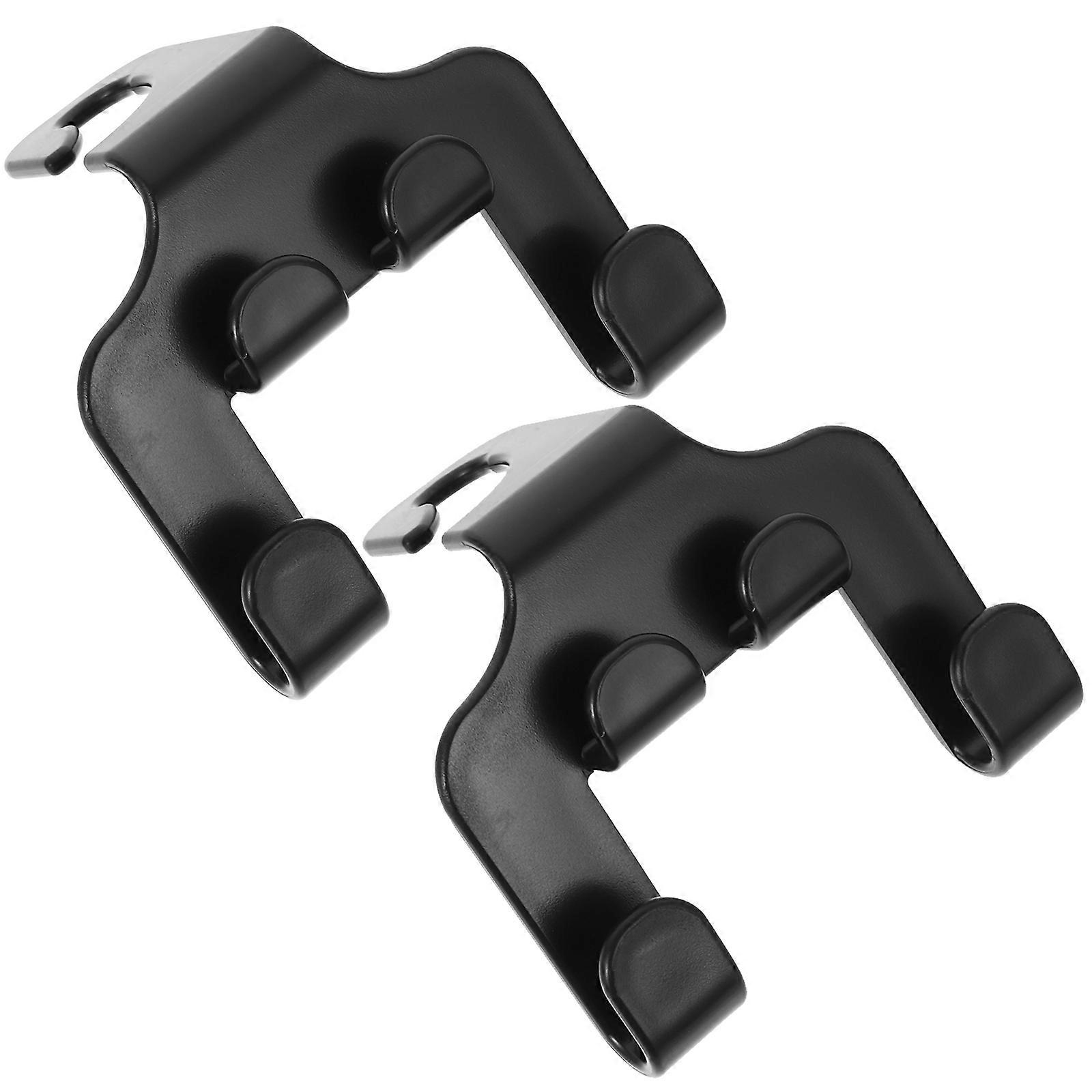 Car Seat Headrest Hooks 2Pcs Multipurpose Design For Vehicle Accessories Black Storage Function